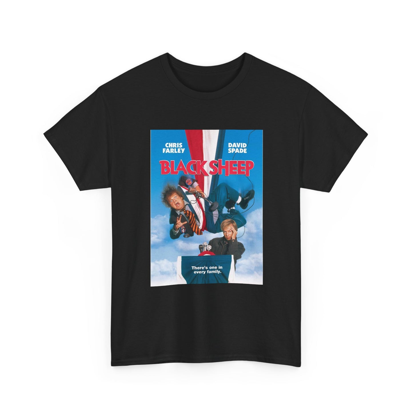 Black Sheep Tshirt Retro Movie Poster Chris Farley Unisex Heavy Cotton Tee