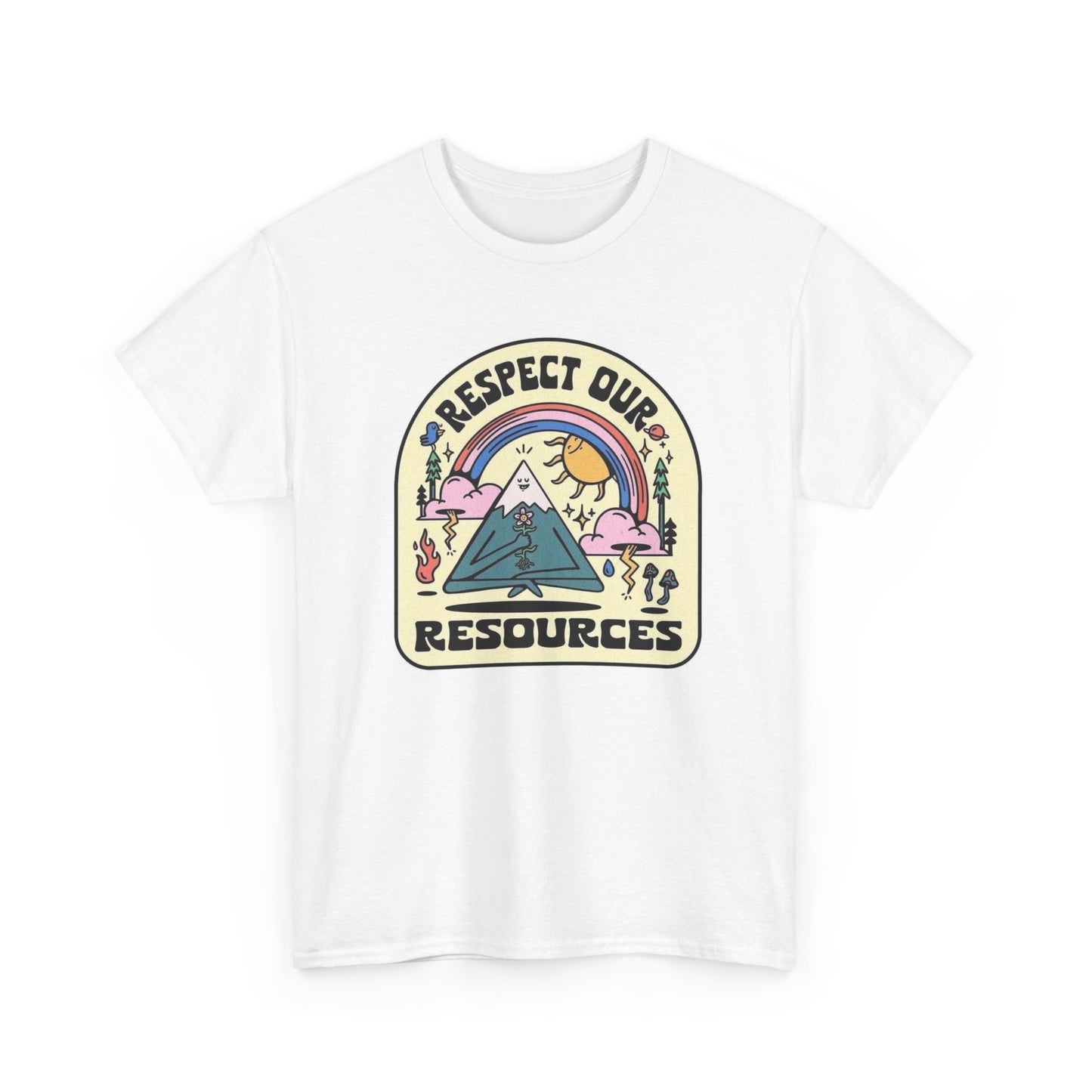 Respect Our Resources Outdoors Camping Graphic T Shirt Men's Heavy Cotton Tee