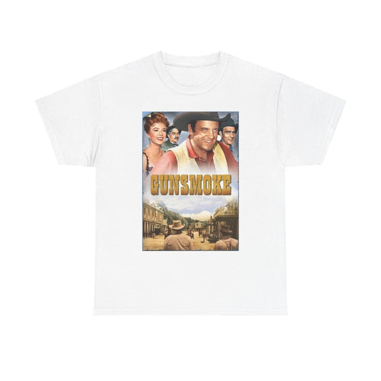 Gun smoke Graphic T Shirt Vintage Western Series Cowboys Unisex Heavy Cotton Tee