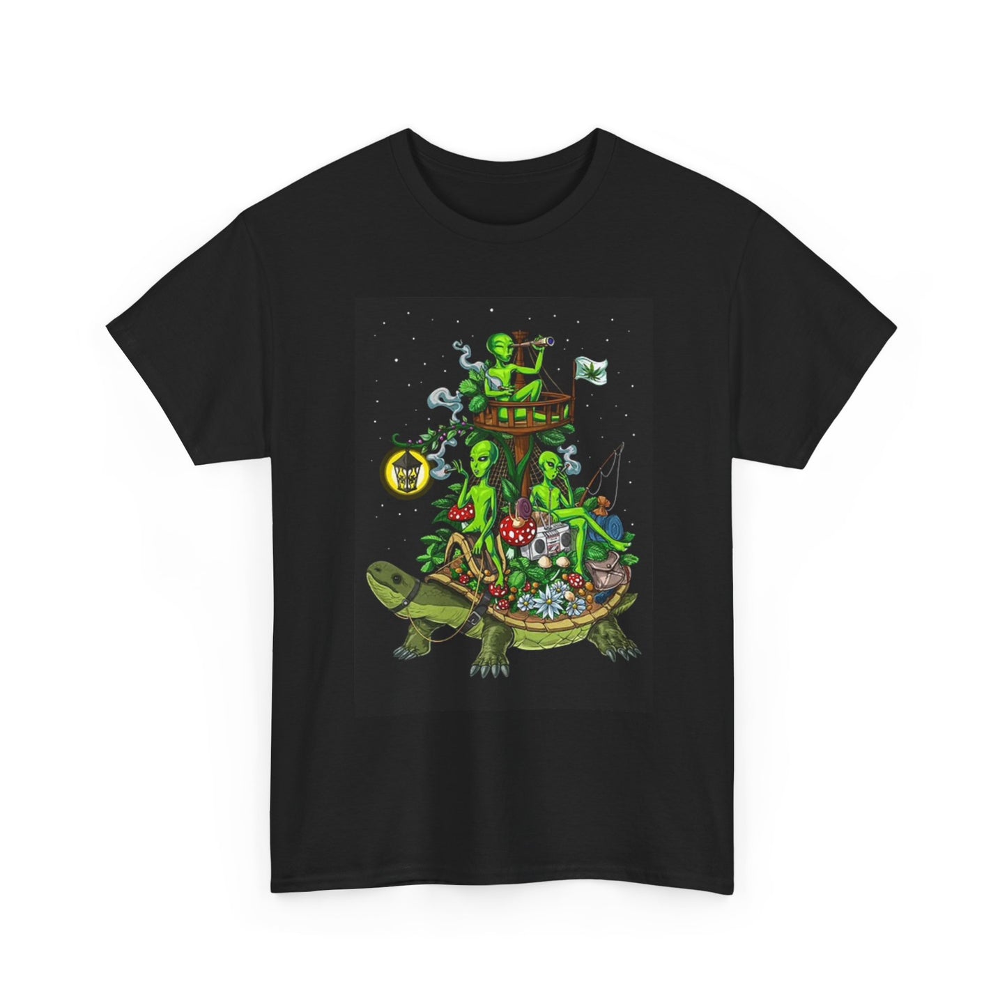 Alien Weed Hunt T Shirt Funny Original Art Comedy Unisex Heavy Cotton Tee