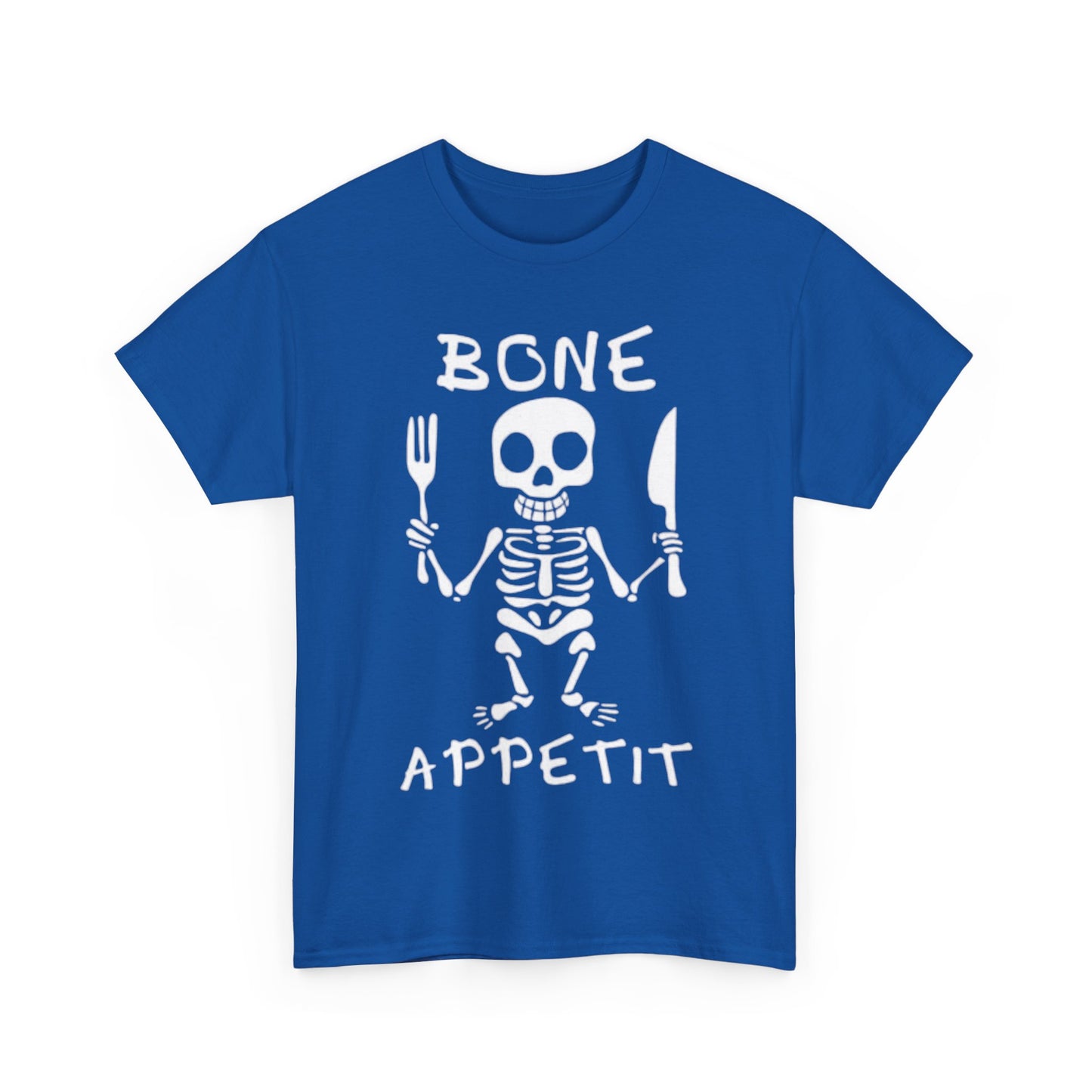 Bone Appetit Shirt Funny Comedy Jokes Skeleton Chef Sous Unisex Heavy Cotton Tee
