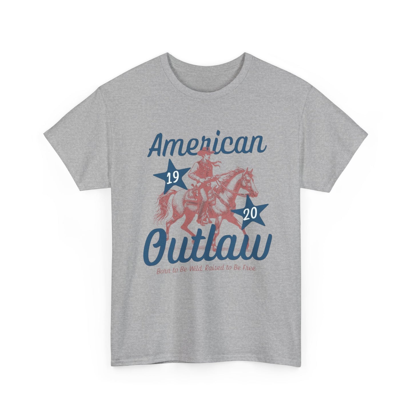 American Outlaw Horse Graphic T Shirt Unisex Heavy Cotton Tee