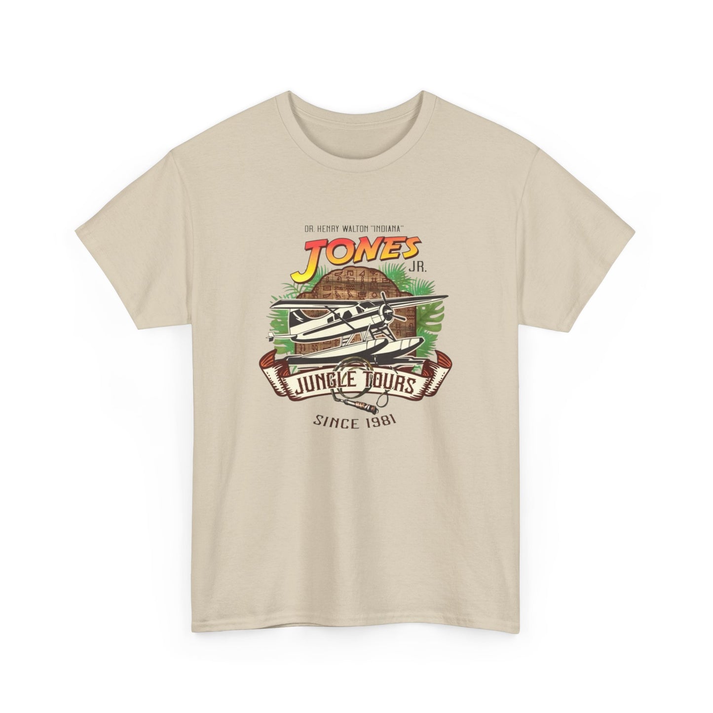 Jungle Tours Indiana Jones Graphic T Shirt Unisex Heavy Cotton Tee