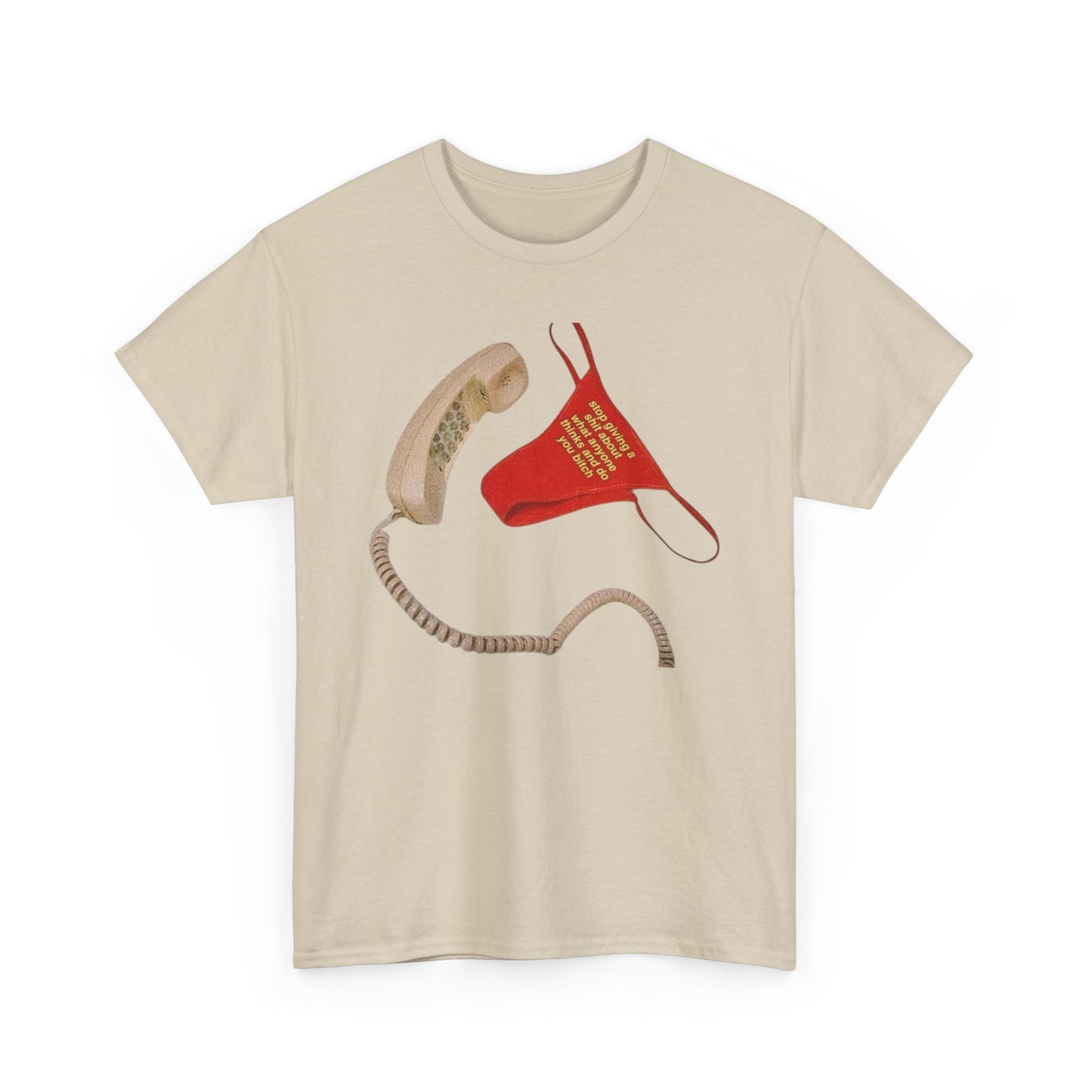Stop Caring Thong Funny Vintage Graphic T-Shirt Comfy Cotton Tee Brand NEW