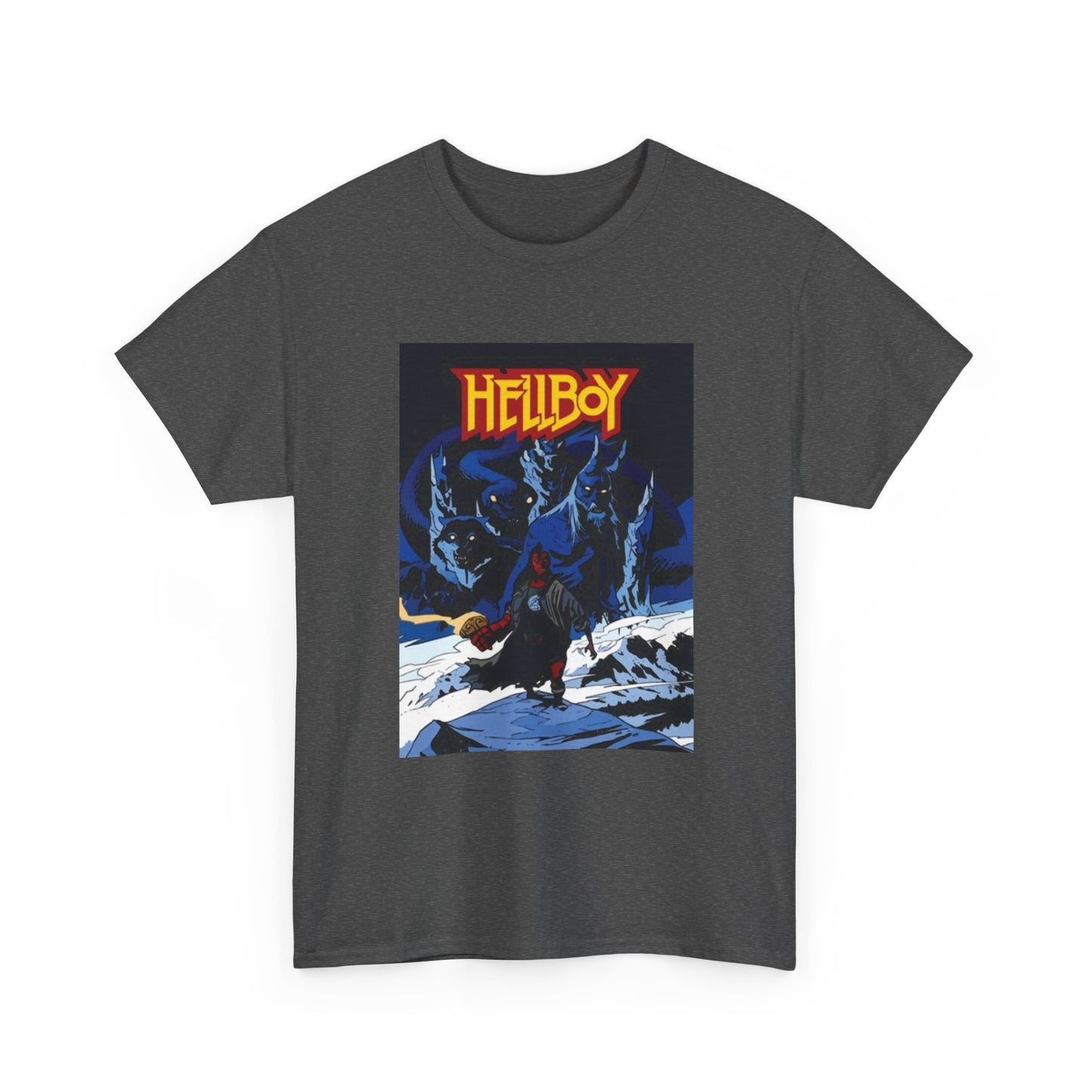 Hellboy Movie Poster Shirt Retro Cartoon Graphic Unisex Heavy Cotton Tee