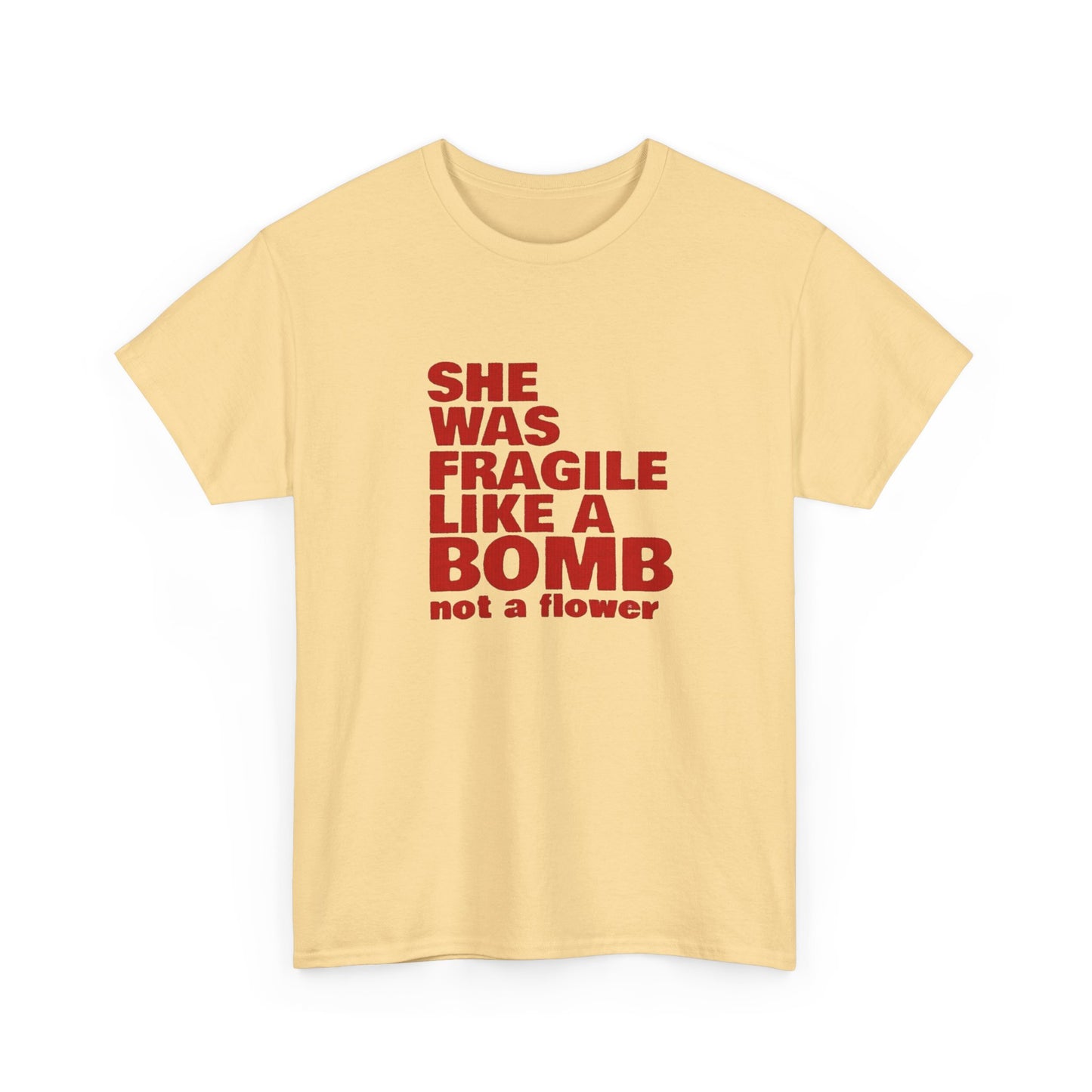 She Was Fragile Art Graphic T Shirt NEW ADULT Unisex Heavy Cotton Tee