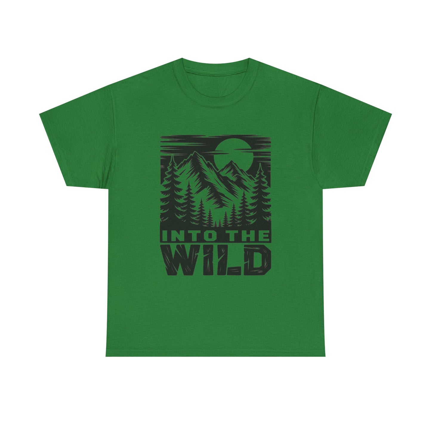 Into The Wild Outdoors Camping Graphic T Shirt Regular Men's Heavy Cotton Tee