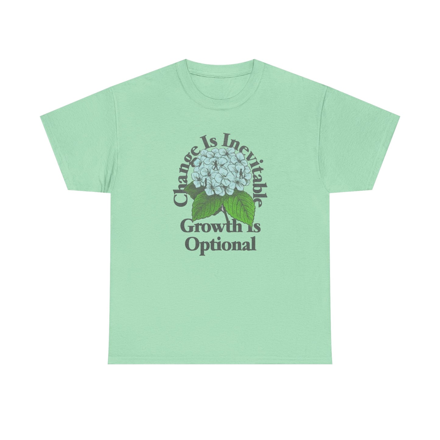 Change Is Inevitable Growth Is Optional Graphic T Shirt NEW Adult Heavy Cotton