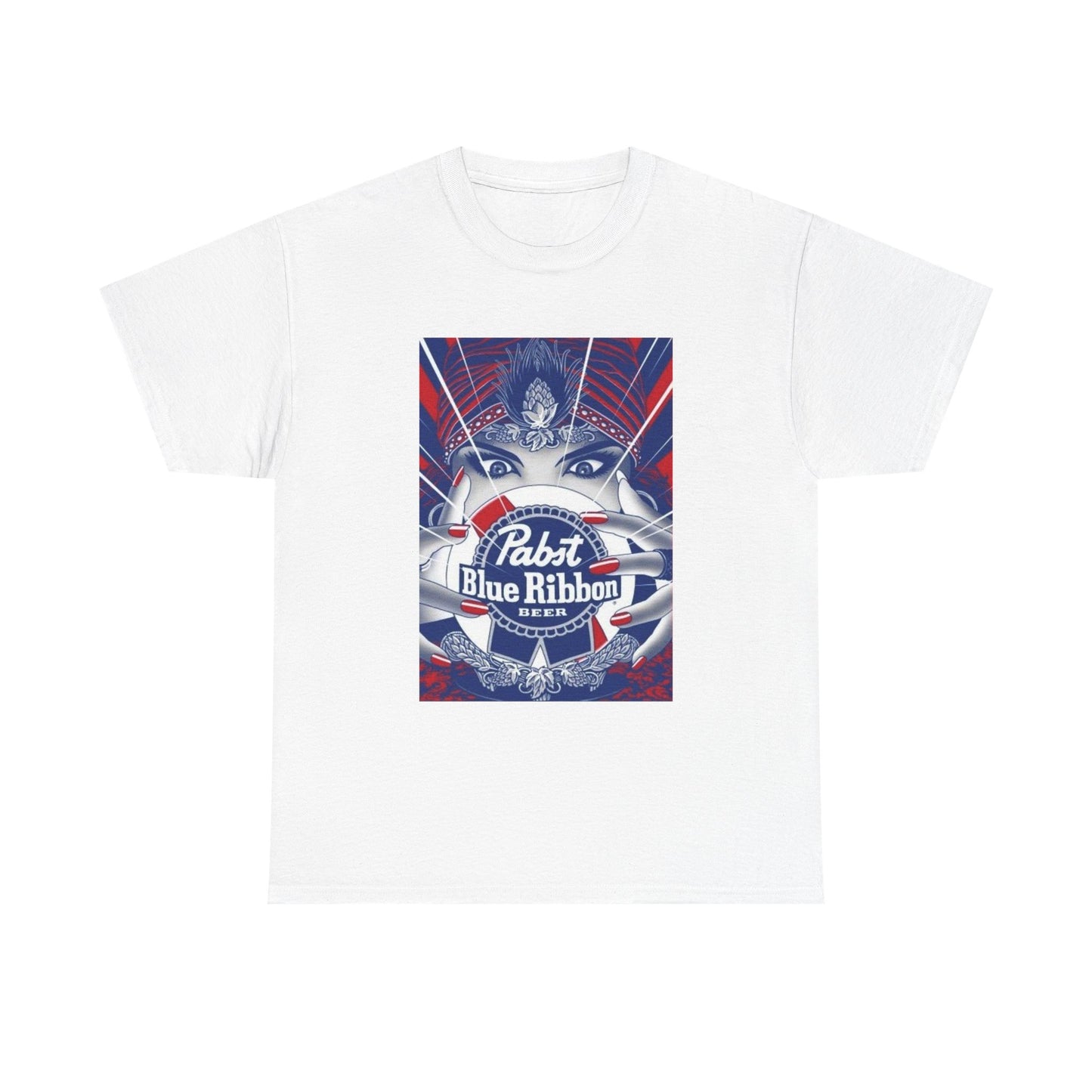 Pabst Blue Ribbon Tshirt Vintage Poster Beer American Unisex Heavy Ad