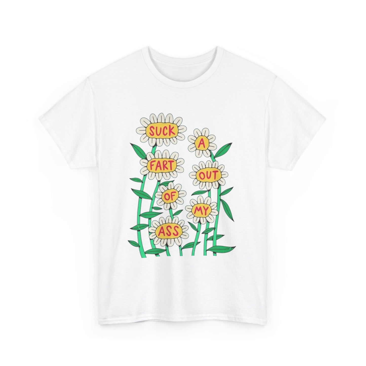 Suck A Fart Funny Jokes Graphic T-Shirt Unisex Heavy Cotton Tee Gift
