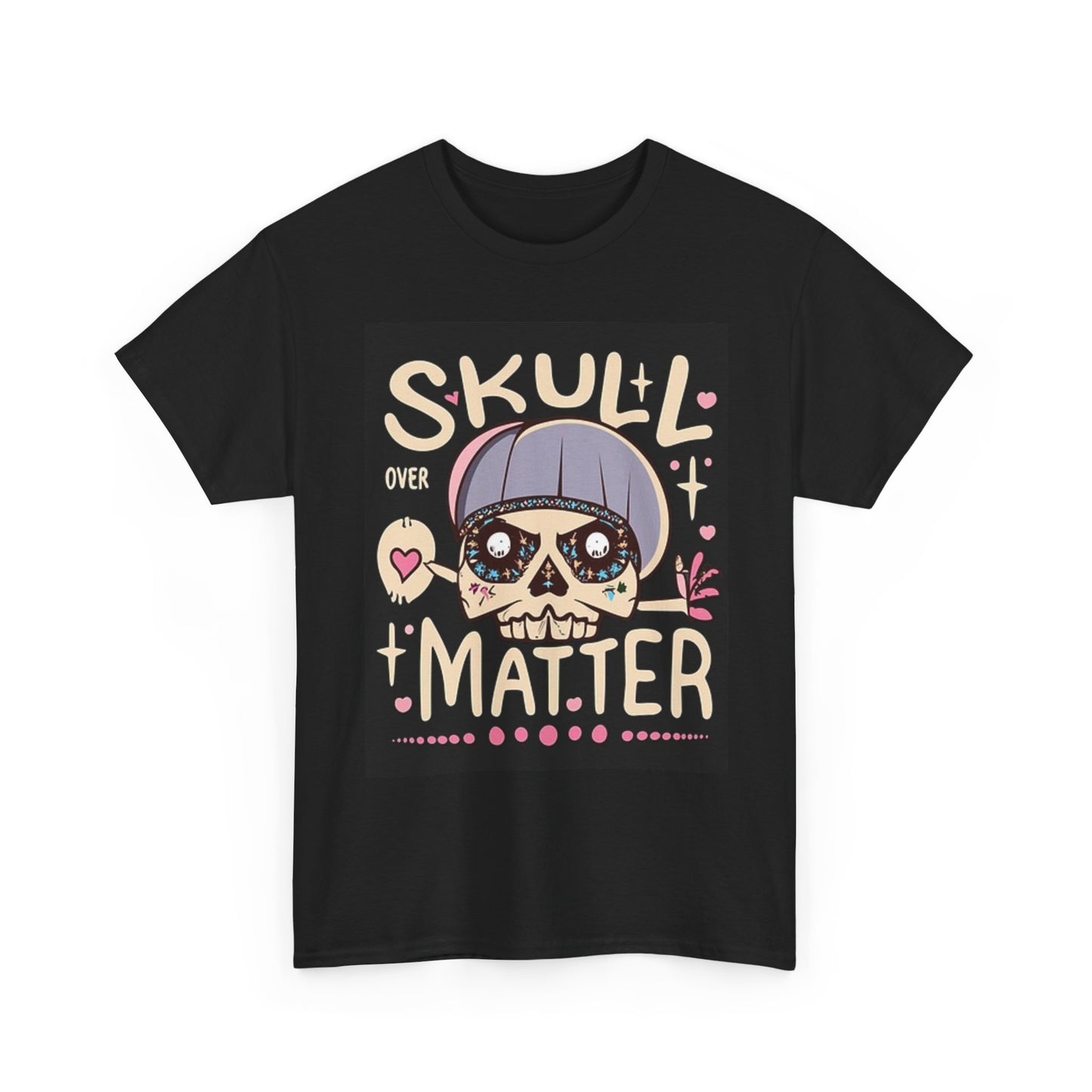 Skull Over Matter Graphic T Shirt Vintage Unisex Heavy Cotton Tee