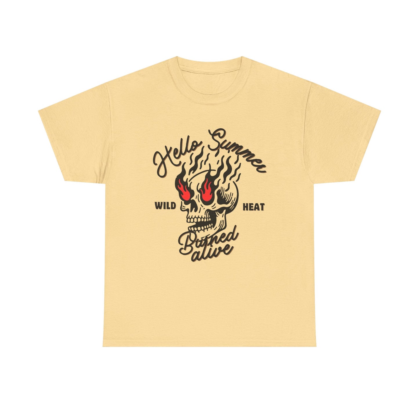 Hello Summer Wild Heat Graphic T Shirt Unisex Heavy Cotton Tee