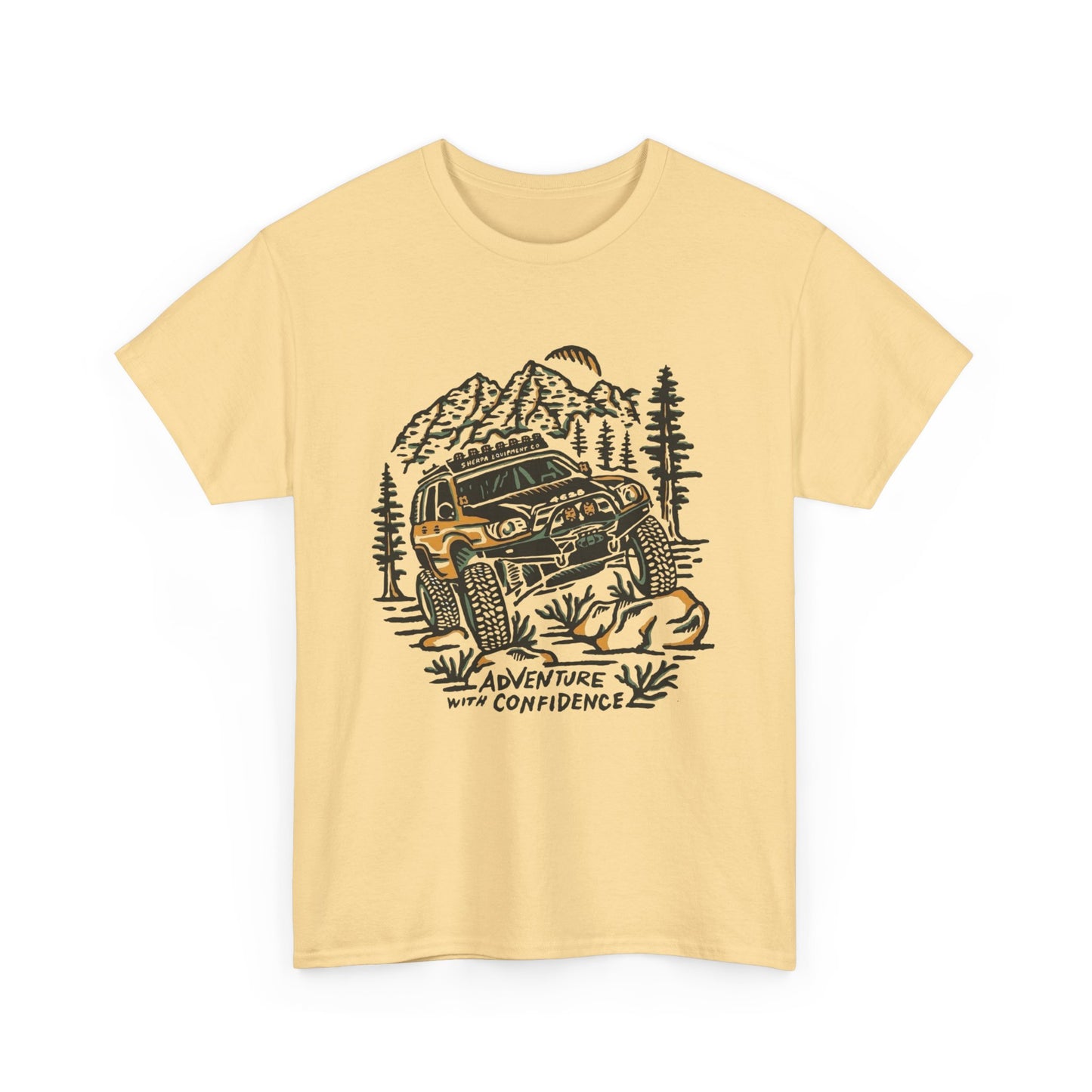 Adventure With Confidence Offroading Graphic T Shirt Unisex Heavy Cotton Tee