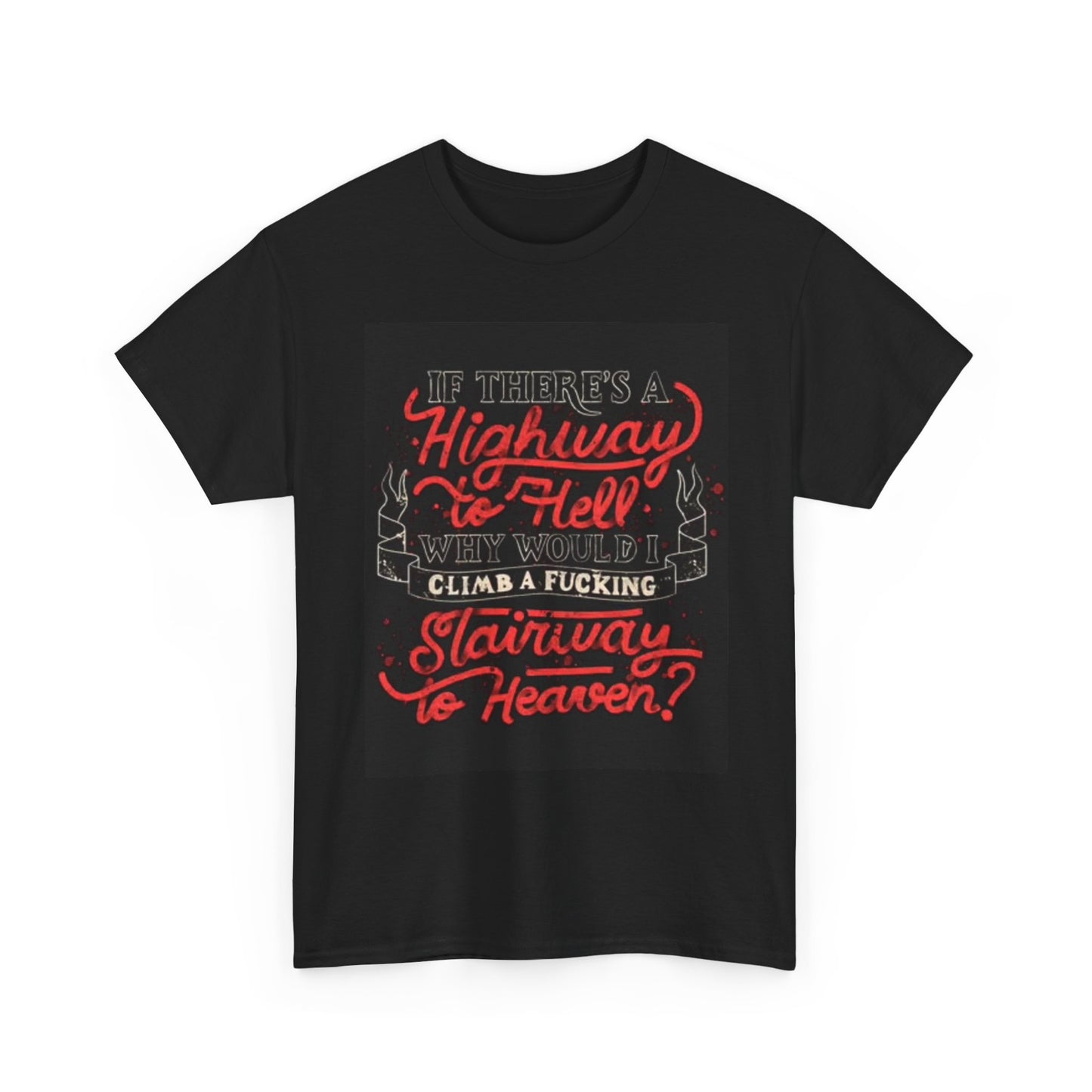 Highway To Hell Graphic T Shirt Funny Led Zeppelin Unisex Heavy Cotton Tee