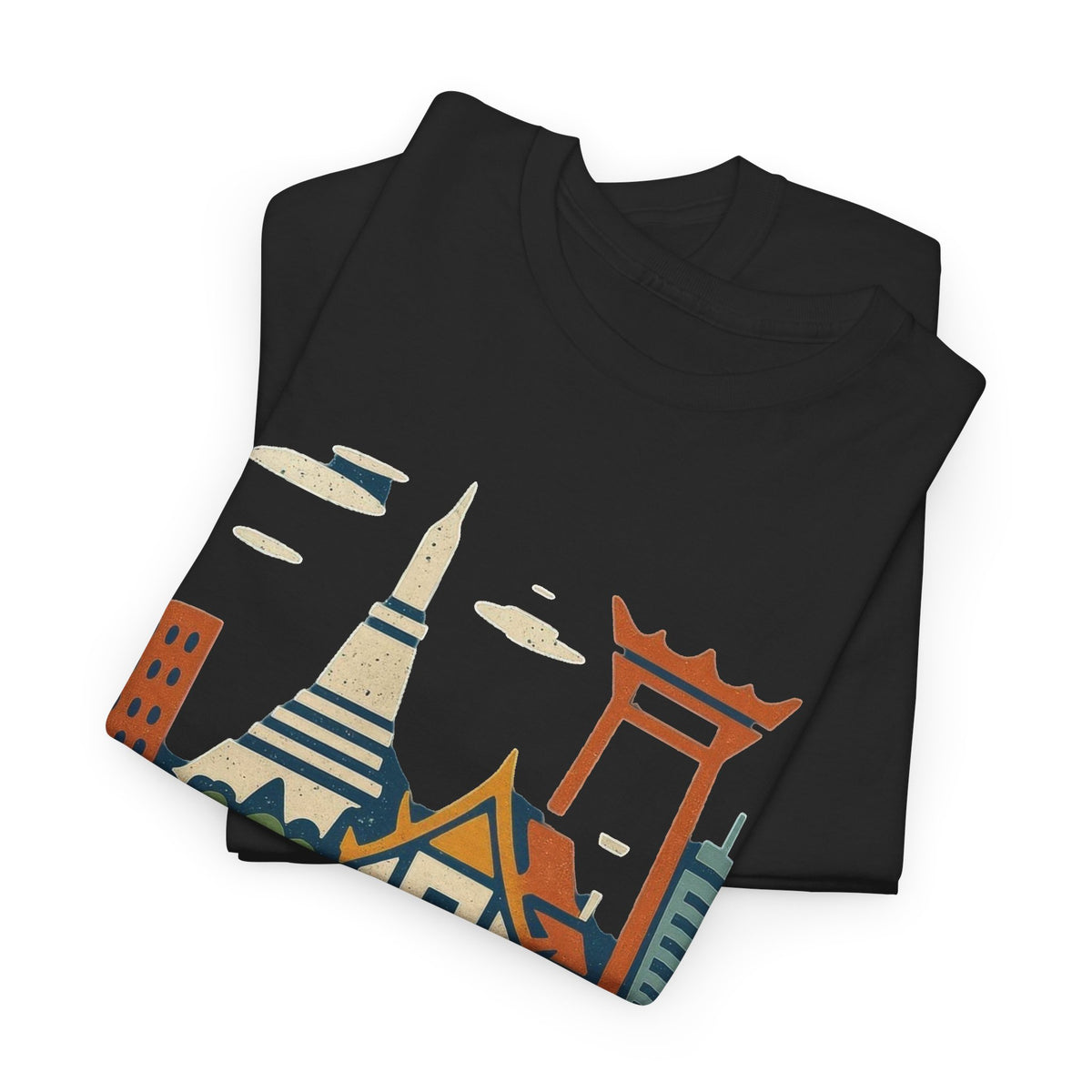 Bangkok Skyline Graphic T-Shirt Men's Graphic Tee Thailand Retro