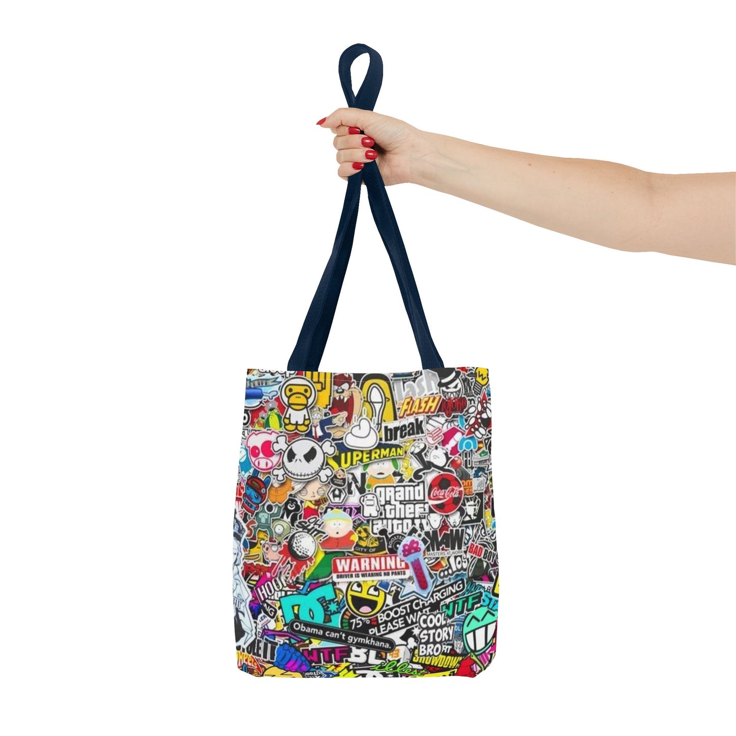Stickers Skateboarding All Over Print BRAND NEW Purse Pocketbook,Travel Tote Bag