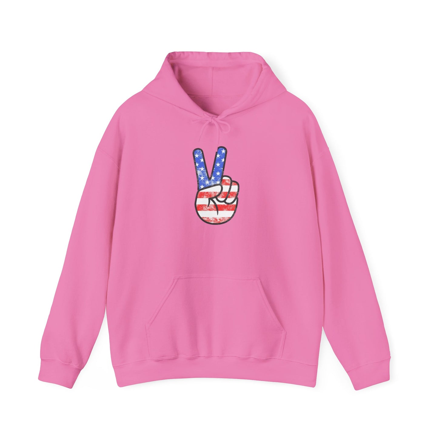 American Flag Peace Sign Retro Graphic Hoodie Heavy Blend™ NEW Sweatshirt