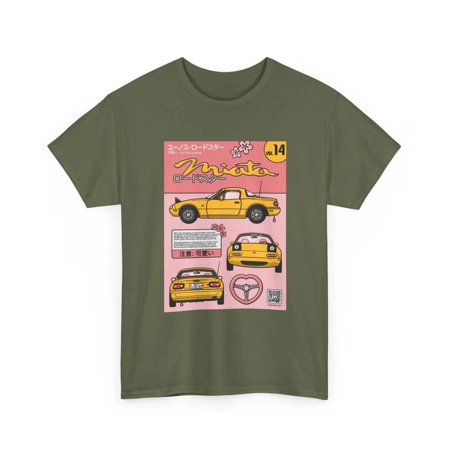 Mazda Miata Tshirt JDM Graphic Anime Cute Unisex Heavy Cotton Tee