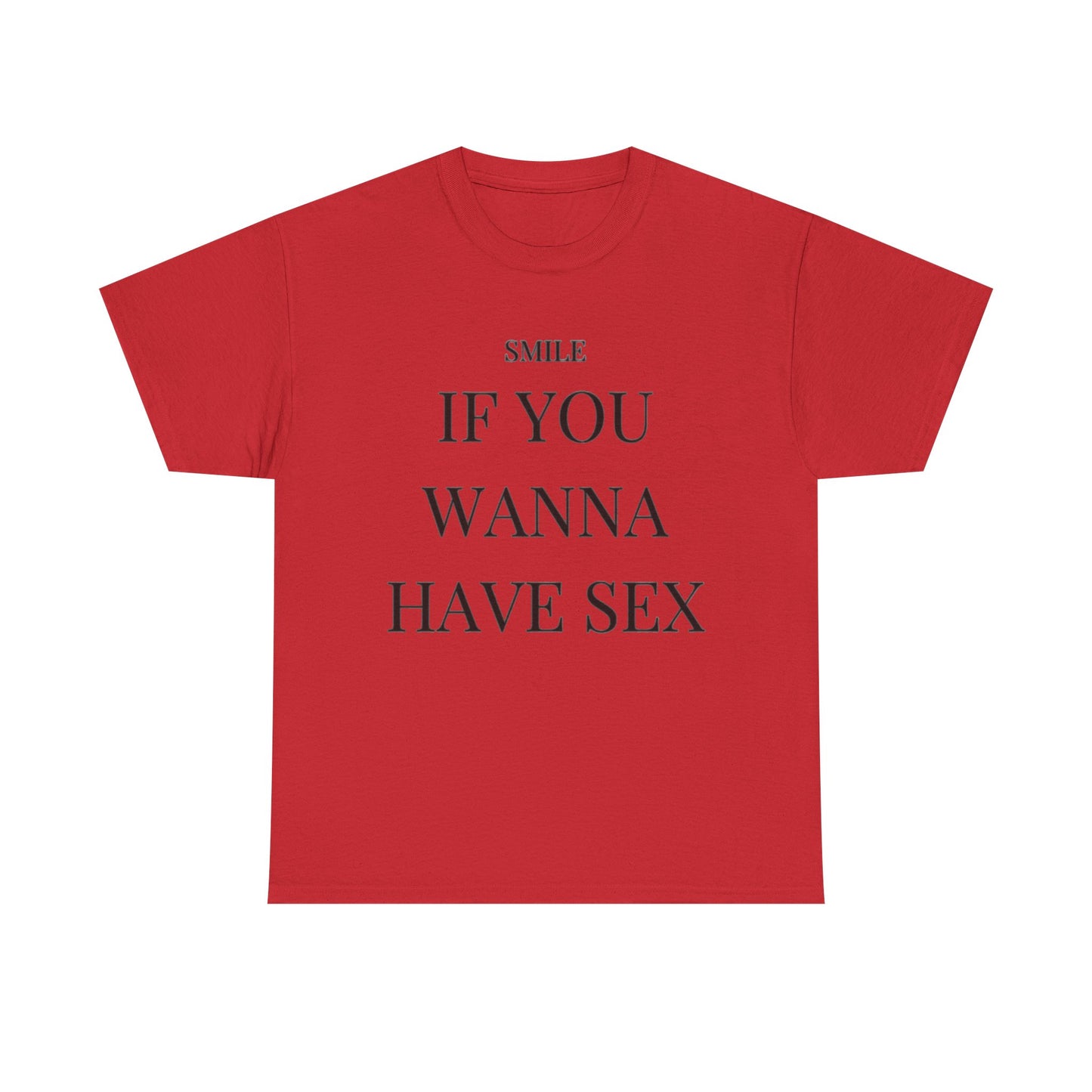 Smile If You Wanna Have Sex T shirt Funny Gift Comedy Unisex Heavy Cotton Tee