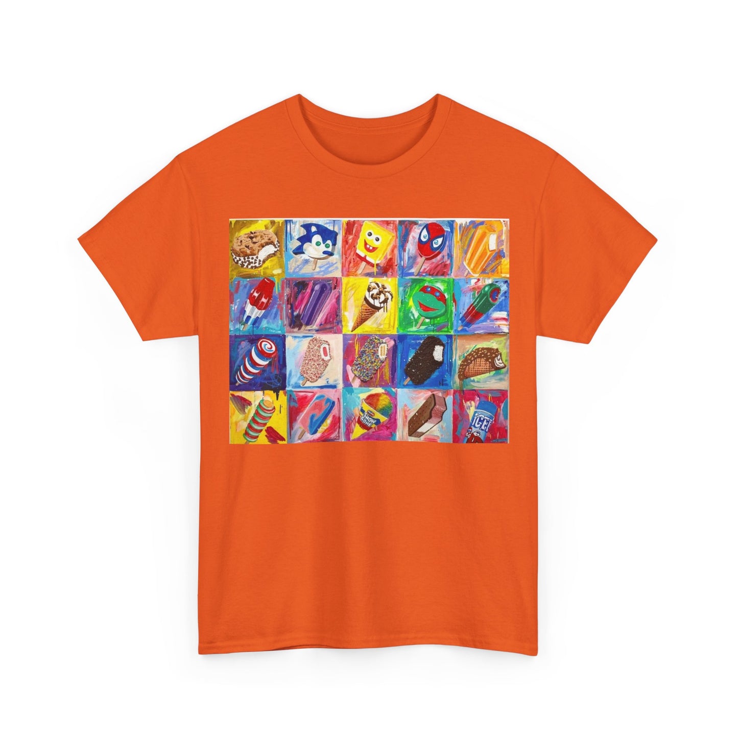 Ice Cream T-shirt Vintage Menu Nostalgia retro art Unisex Heavy Cotton Tee