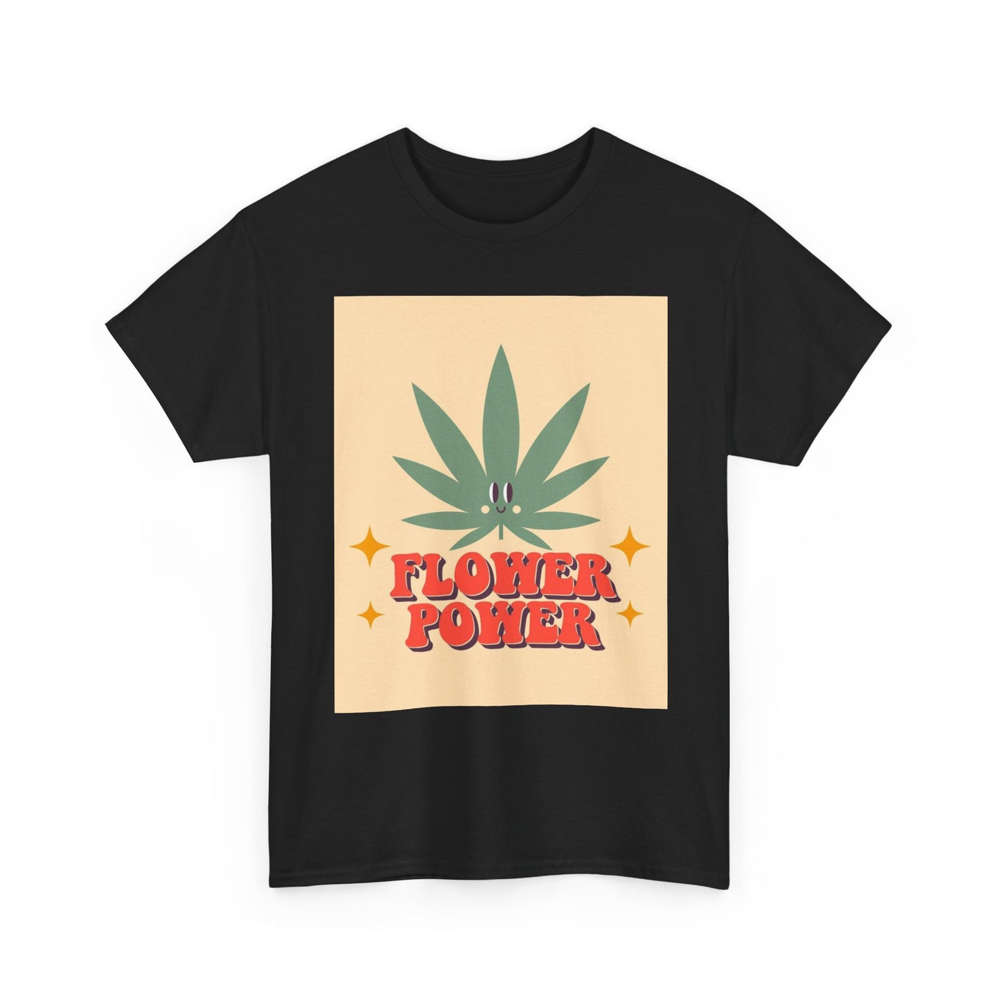 Flower Power Retro T Shirt Vintage Vibes 420 Unisex Heavy Cotton Tee