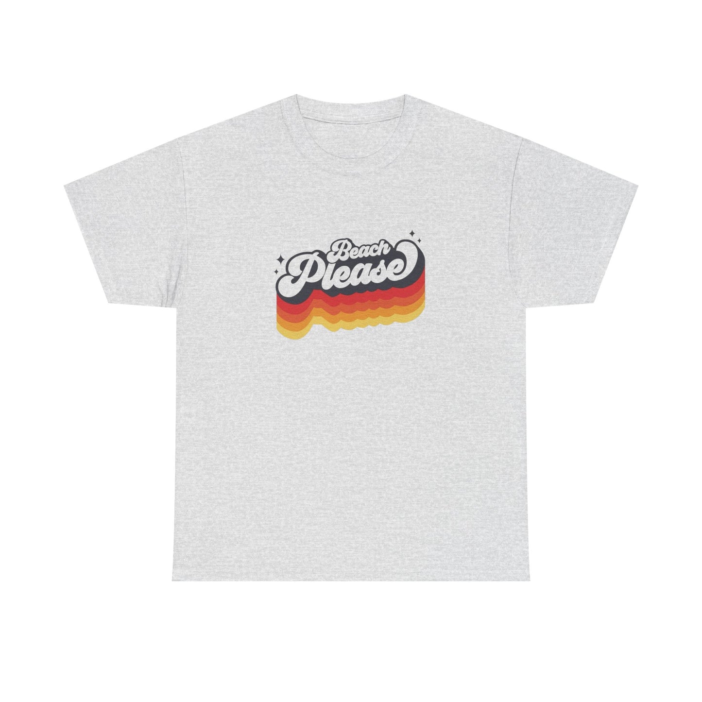 Beach Please Vintage Vacation 70s Graphic T-Shirt Unisex Heavy Cotton Tee