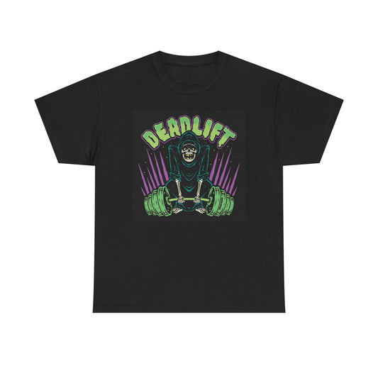 Deadlift Graphic T Shirt Funny Reaper GYM Gear Unisex Heavy Cotton Tee