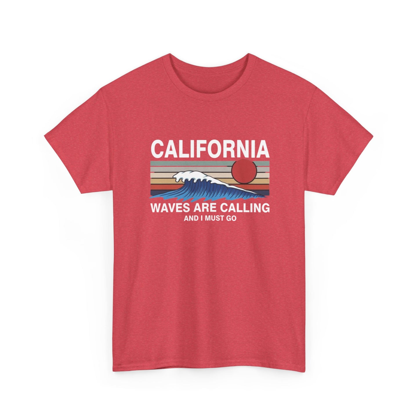 California Waves Are Calling Surfing Graphic T Shirt Unisex Adults NEW