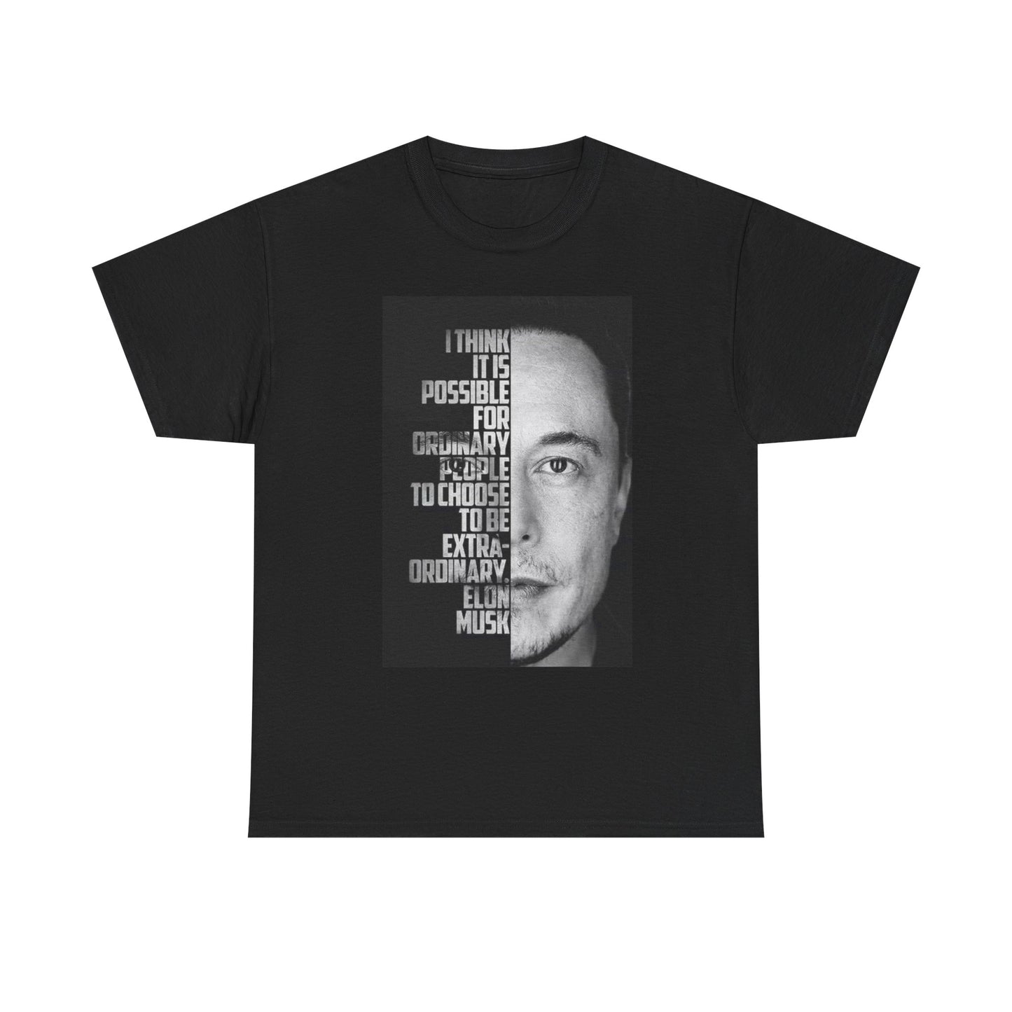 Elon Musk Motivation Graphic T Shirt Poster Unisex Heavy Cotton Tee