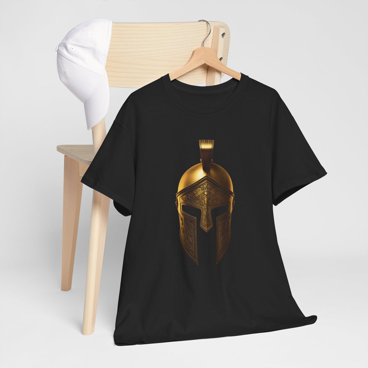 Spartan Warrior Helmet Graphic T Shirt Unisex Heavy Cotton Tee