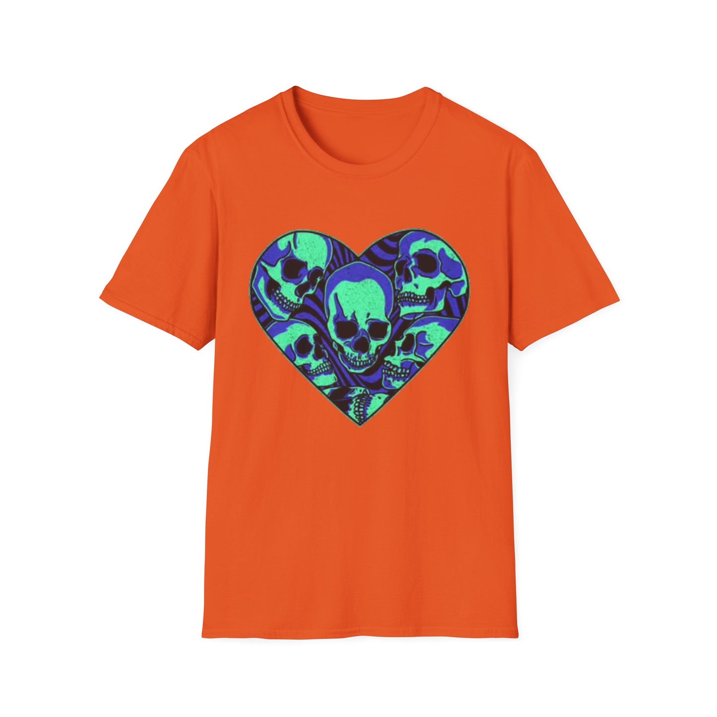 Death Heart Graphic T Shirt Retro Skeleton Unisex Softstyle T-Shirt