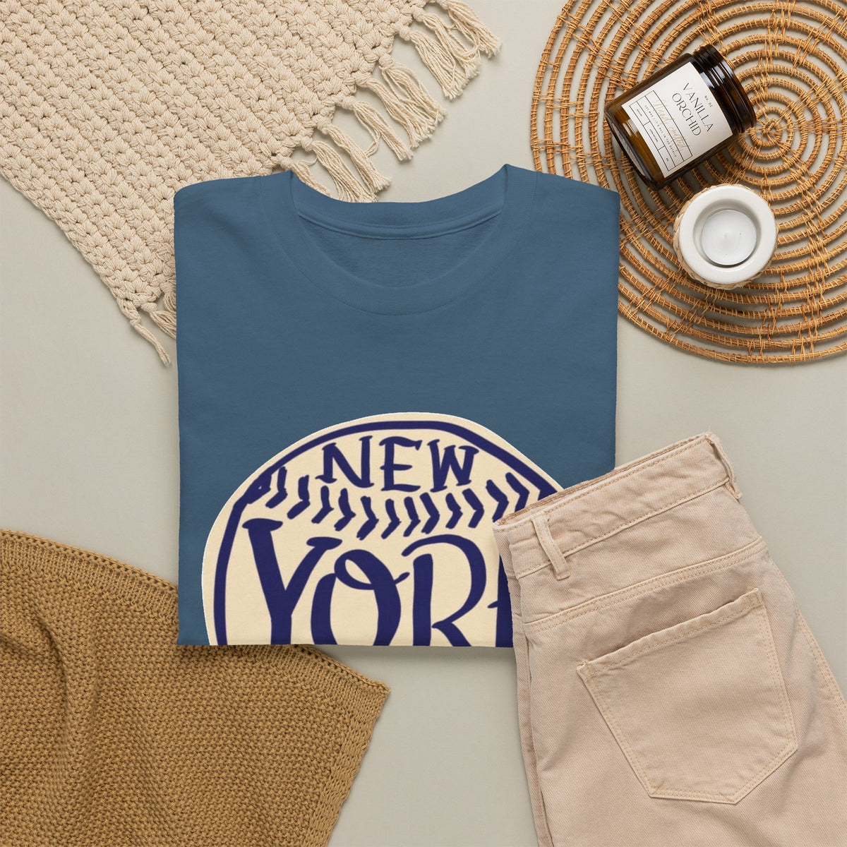 New York Retro Baseball Graphic T Shirt Men's Heavy Cotton Tee
