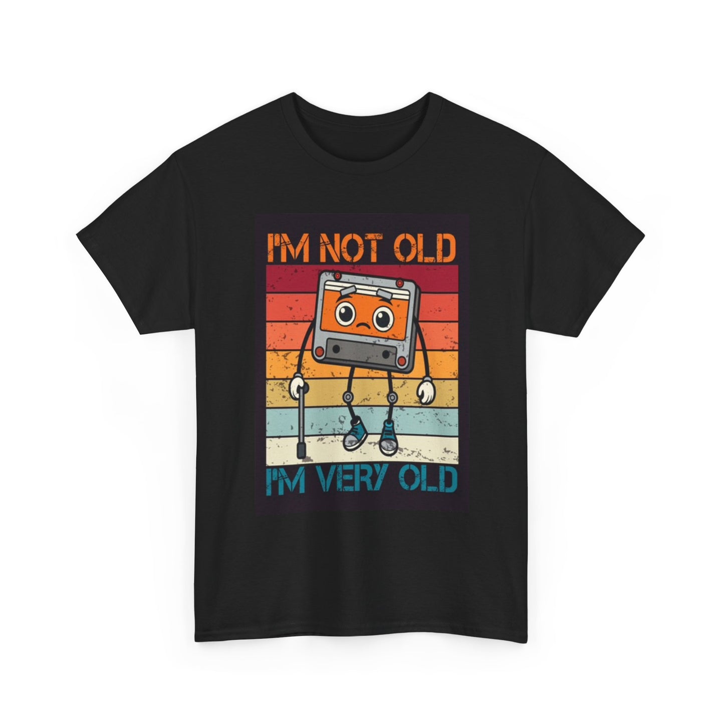 Im Not Old Im Very Old T Shirt Funny Cassette Tape Retro Unisex Heavy Cotton Tee