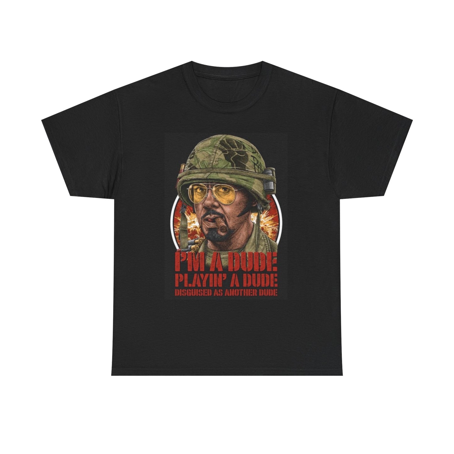 Tropic Thunder Graphic T Shirt Dude Comedy Movie Retro Unisex Heavy Cotton Tee