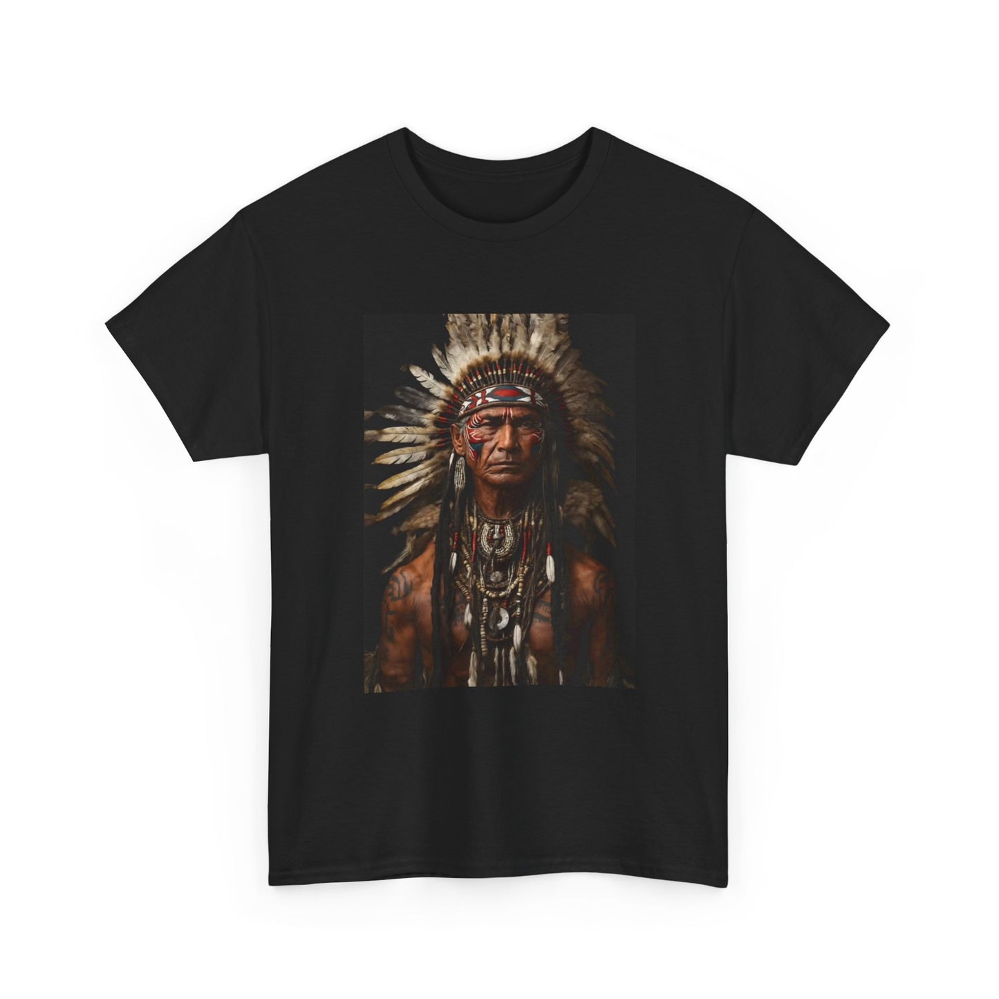 Native American Indian HeadDress Chief Tshirt Pride New Unisex Heavy Cotton Tee
