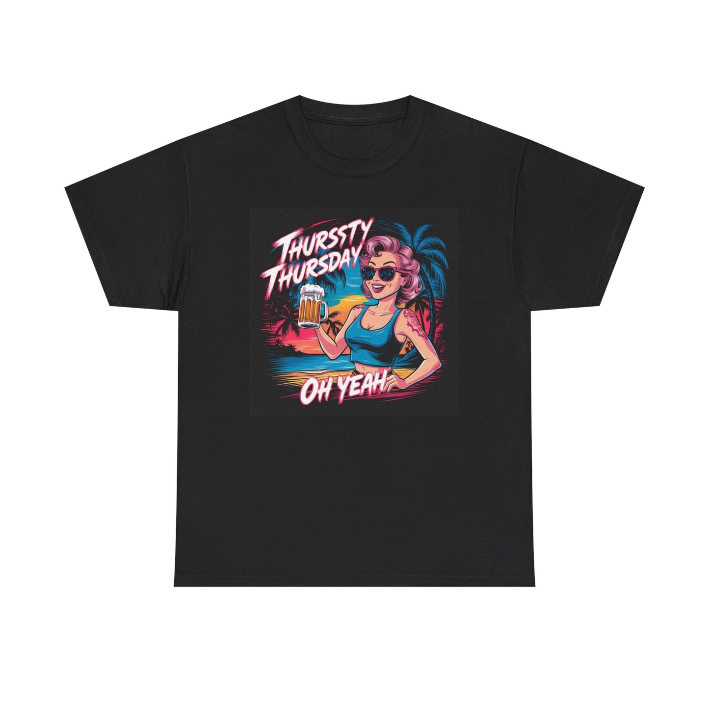 Thirsty Thursday Graphic T Shirt Funny Beers Bar Unisex Heavy Cotton Tee