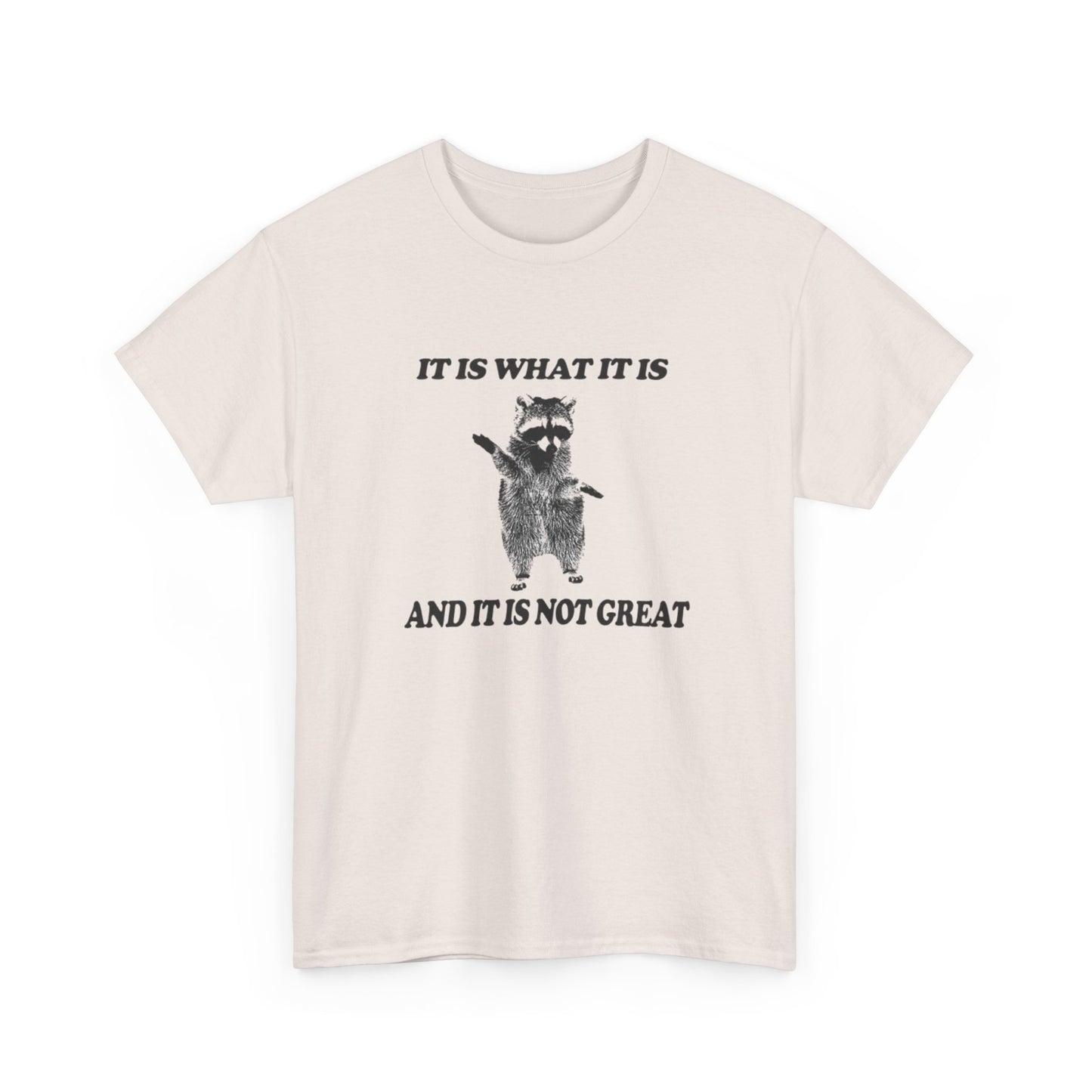 It Is What It Is Funny Raccoon Graphic T Shirt Unisex Heavy Cotton Tee
