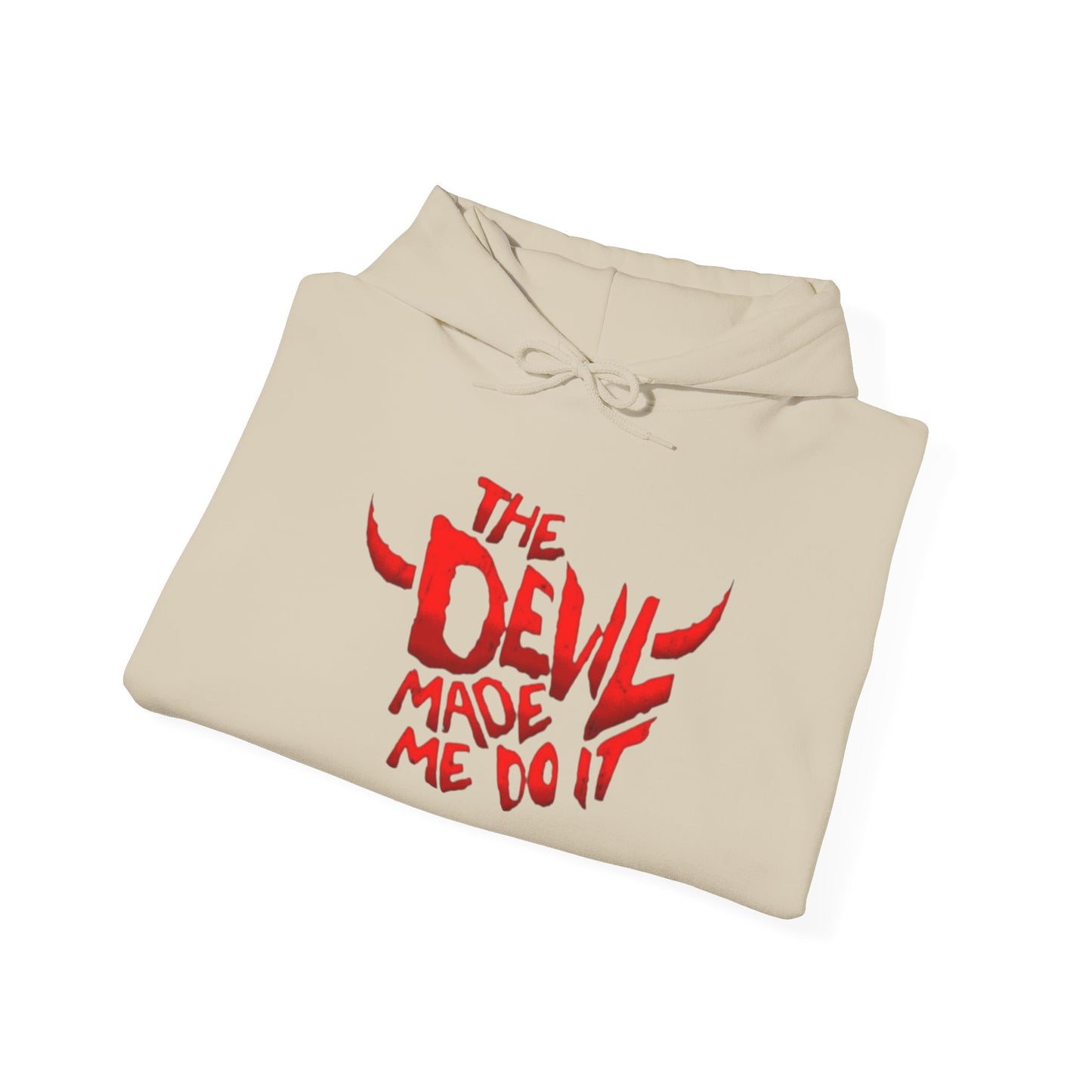 The Devil Made Me Do It Graphic Hoodie Unisex Heavy Blend™ Hooded Sweatshirt