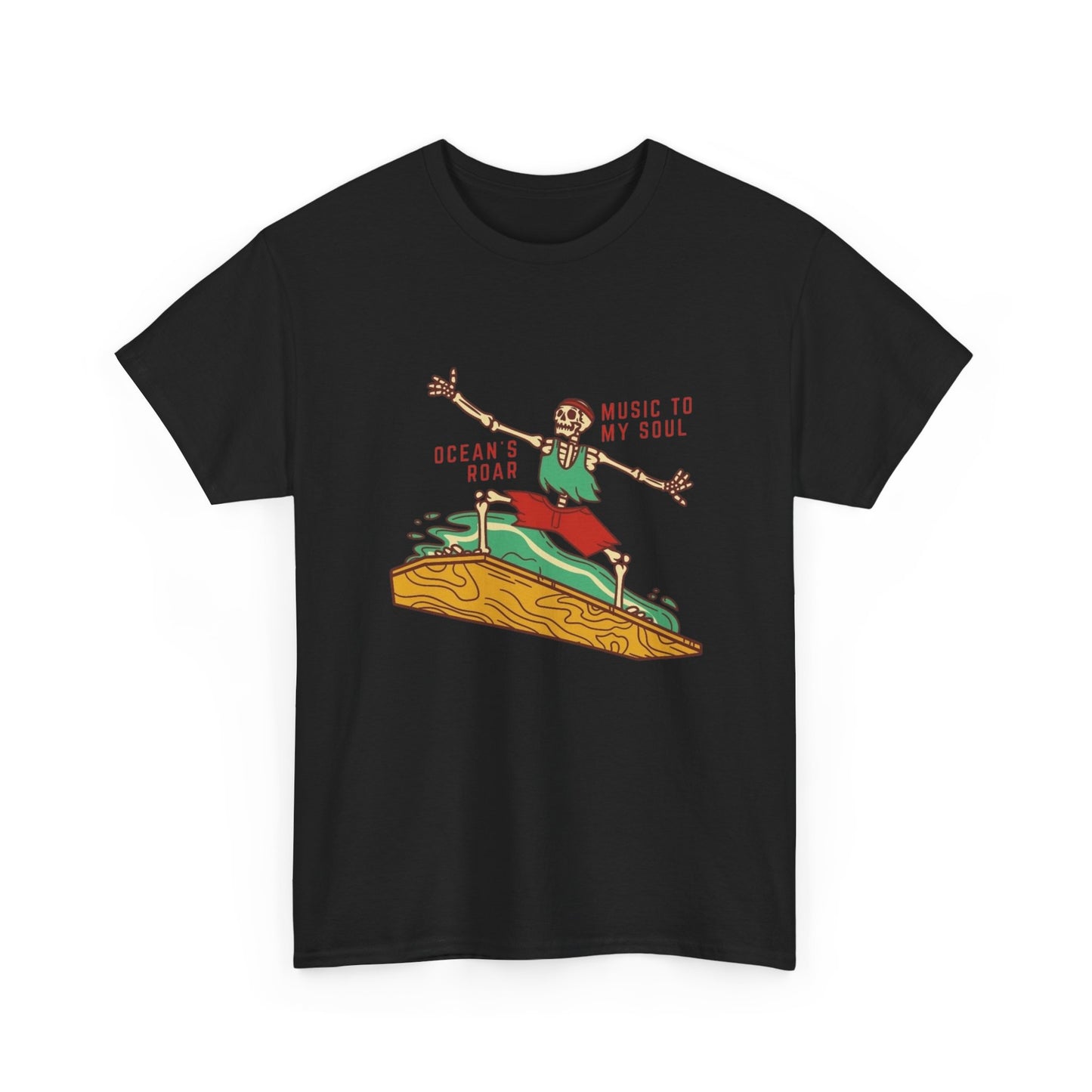 Oceans Roar Surfing Graphic T Shirt Unisex Heavy Cotton NEW Tee