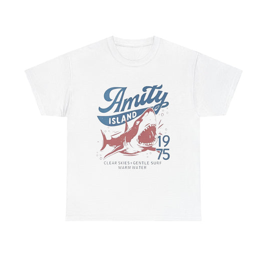 Jaws Amity Island Shark Graphic T Shirt Unisex Heavy Cotton Tee GIFT