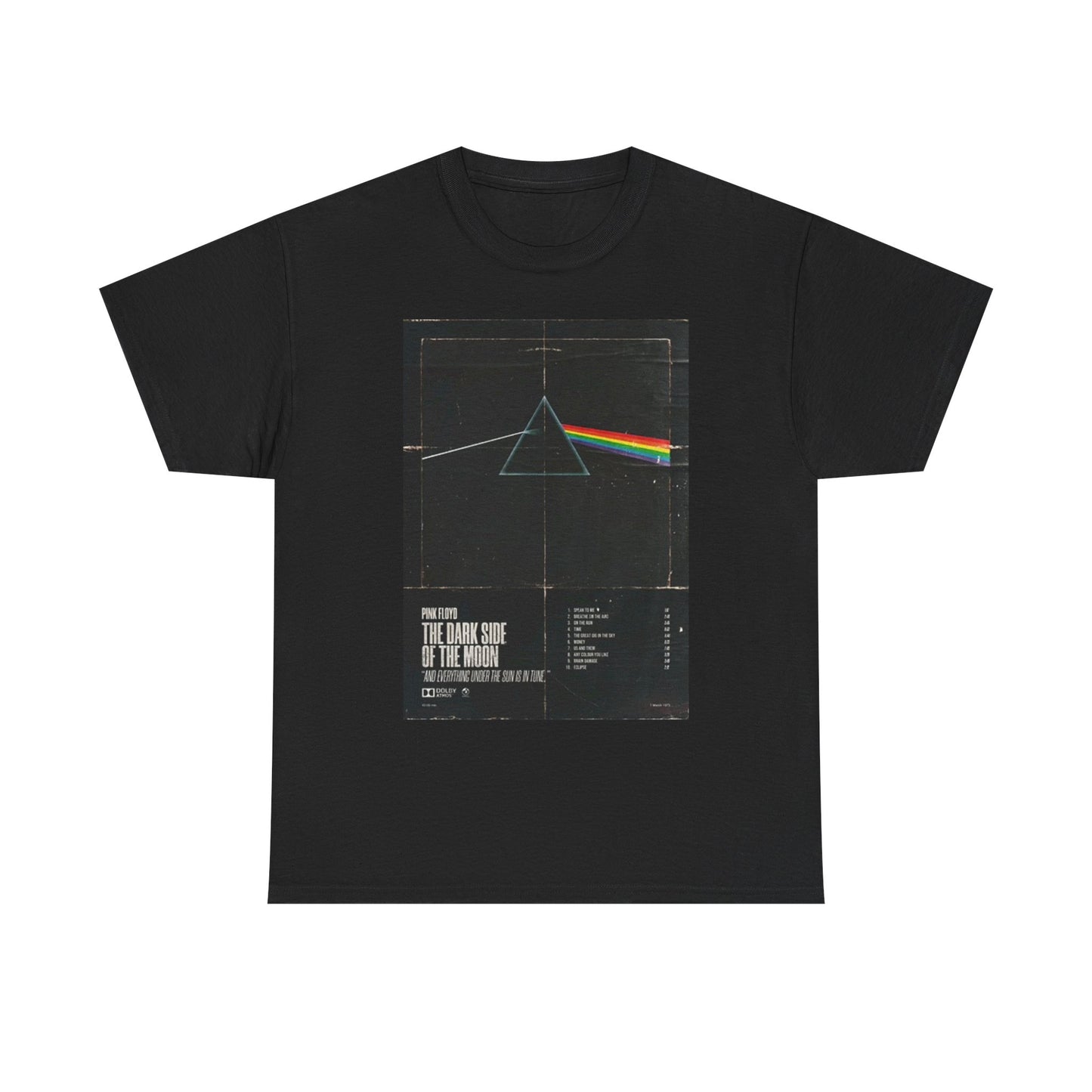 Dark Side Of The Moon T Shirt Vintage Rock Album Unisex Heavy Cotton Tee