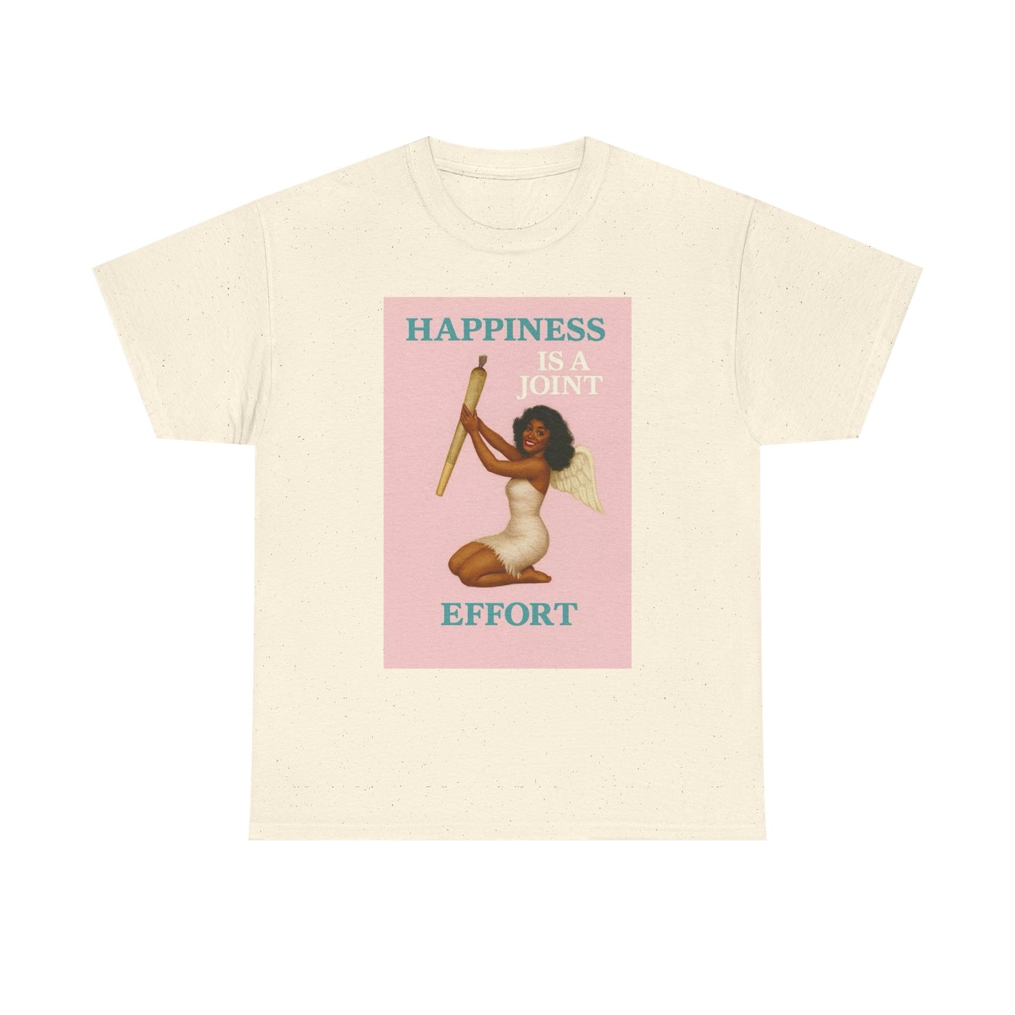 Happiness Is A Joint Effort Graphic T-Shirt Womens Comfy Cotton Tee NEW