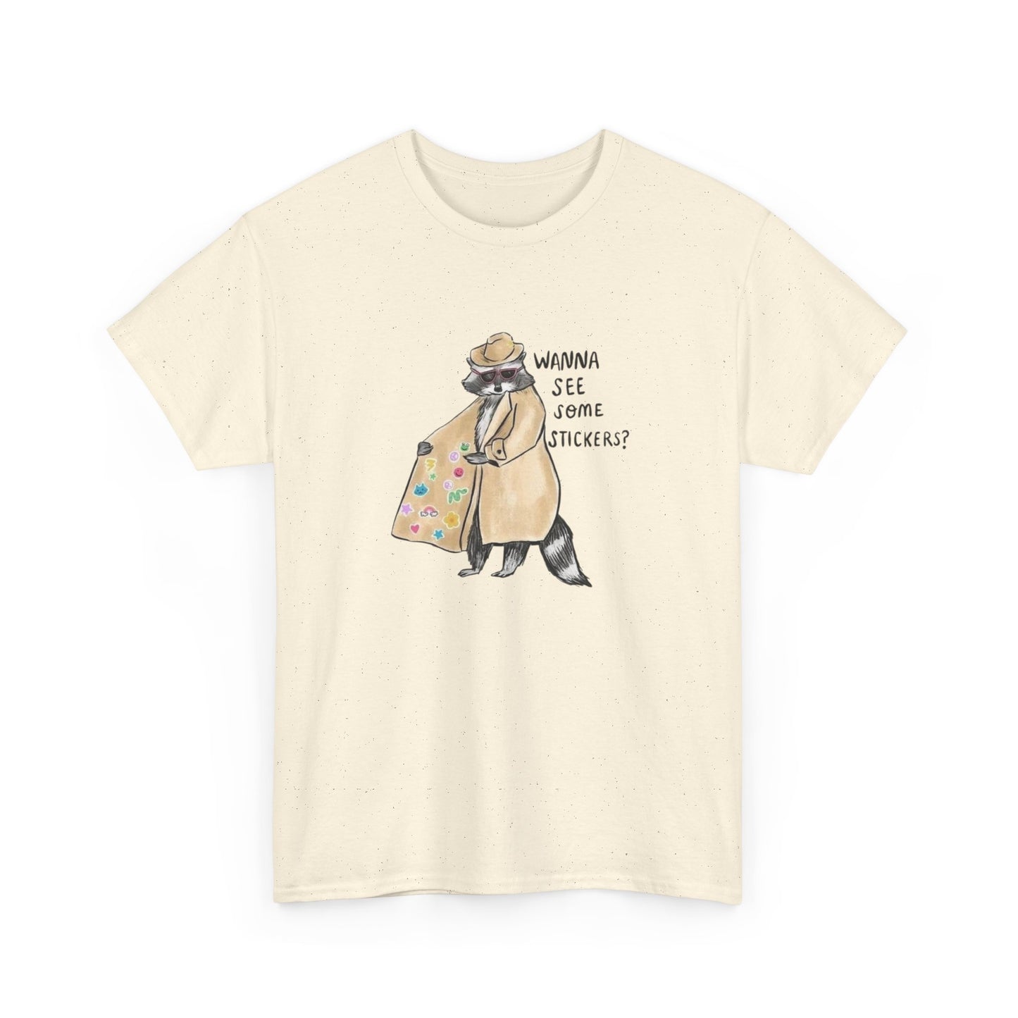 Funny Raccoon Graphic T Shirt Unisex Heavy Cotton Tee