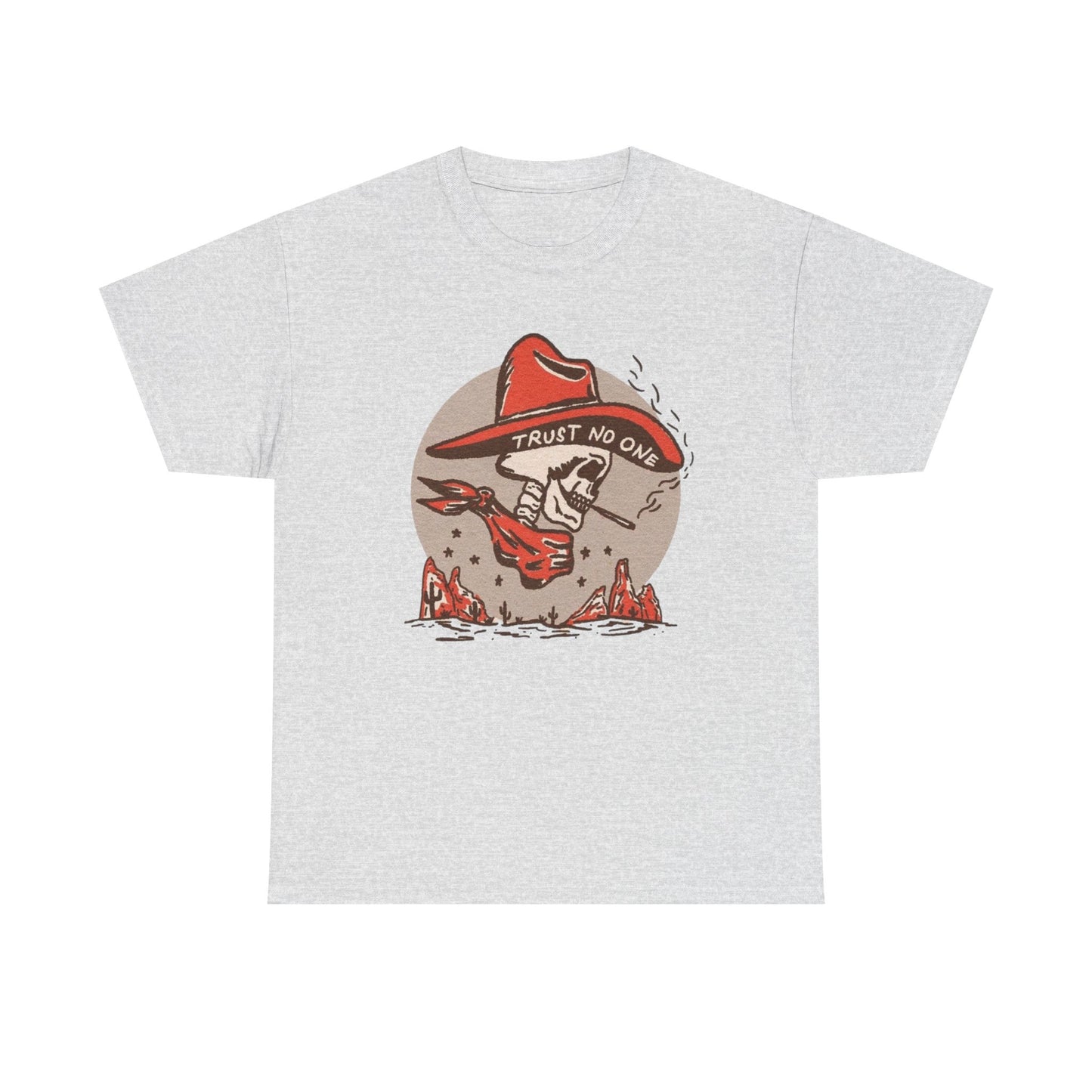 Trust No One Cowboy Graphic T Shirt S-5XL NEW Unisex Heavy Cotton Tee