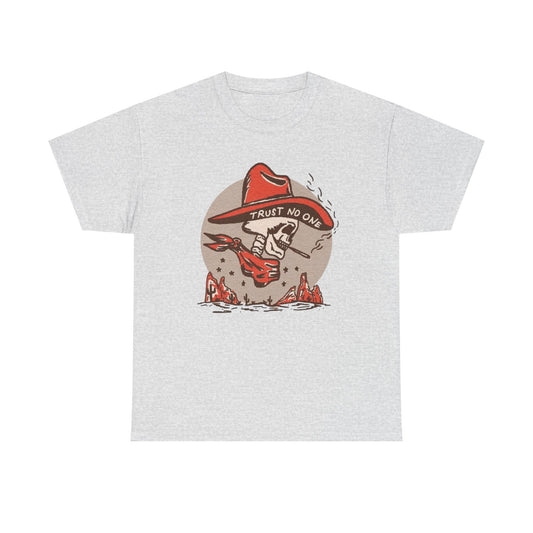 Trust No One Cowboy Graphic T Shirt S-5XL NEW Unisex Heavy Cotton Tee