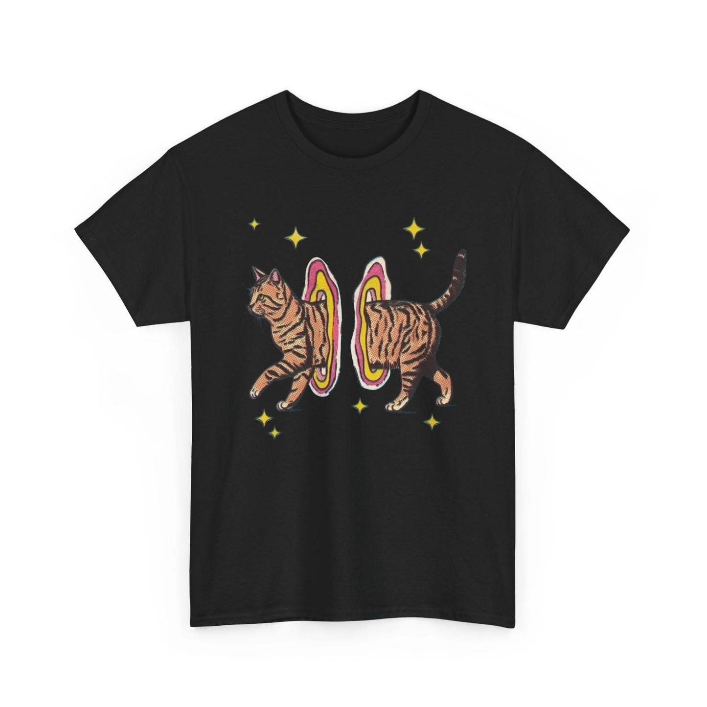 Funny Cat Graphic T Shirt Unisex Heavy Cotton Tee