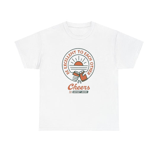 Cheers To Sunset Beers Graphic T Shirt ADULT NEW