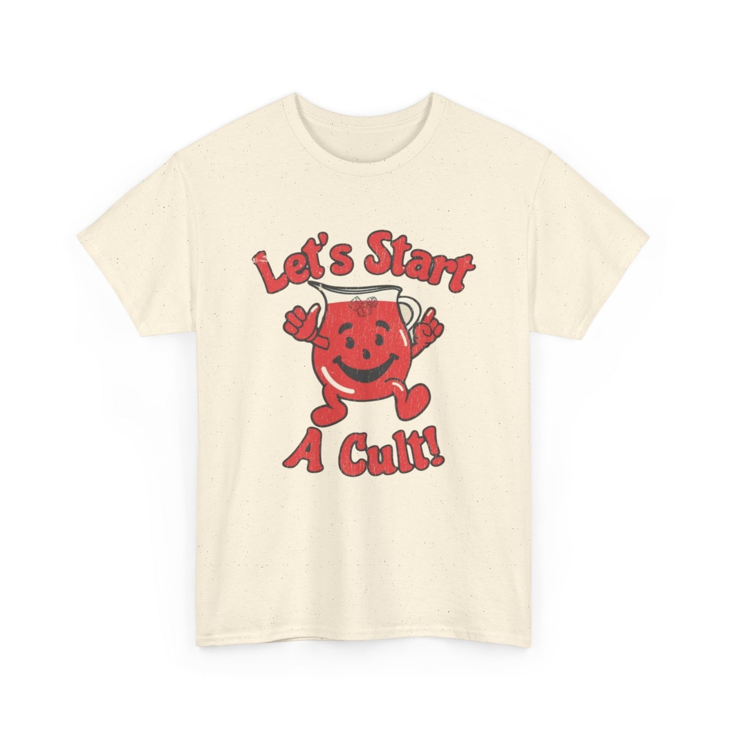 Let's Start A Cult Funny Graphic T-Shirt Unisex Heavy Cotton Tee Gift NEW