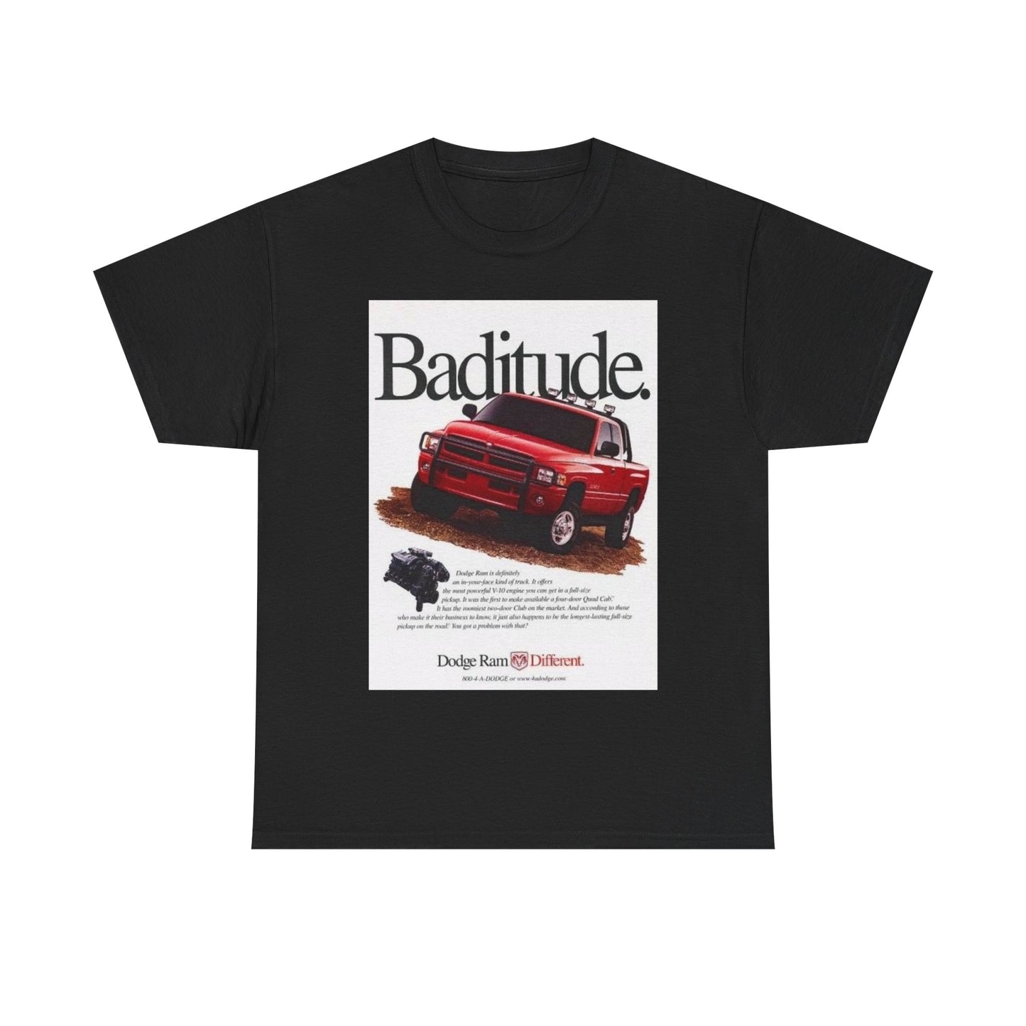Dodge Trucks Tshirt Vintage Logo 90s Retro Mopar Unisex Heavy Tee 2nd Gen Poster