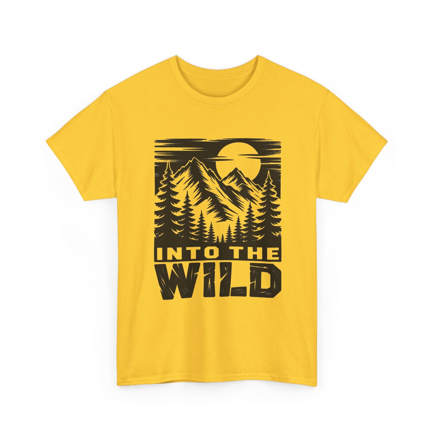 Into The Wild Outdoors Camping Graphic T Shirt Regular Men's Heavy Cotton Tee